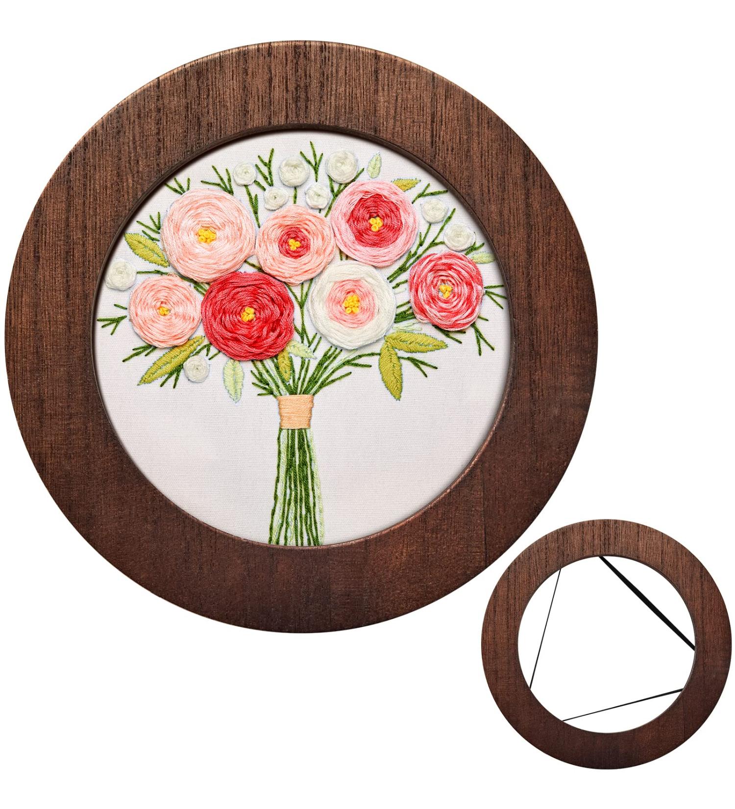 Unitystar 6 Inch Round Wood Embroidery Hoop Frame for Cross Stitch and Embroidery Art - Buy Online on GoSupps.com