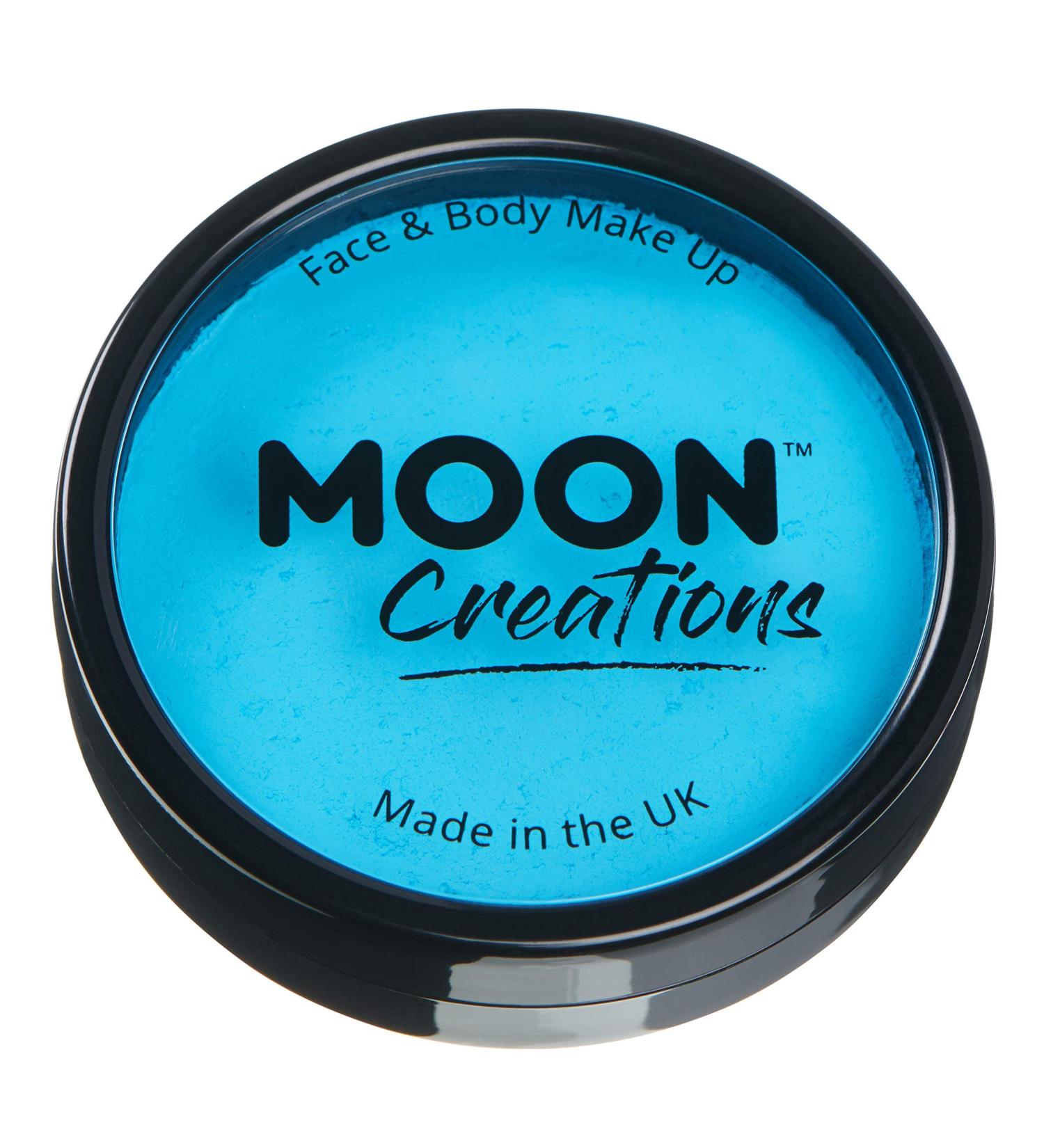 Moon Creations Pro Face & Body Makeup | Aqua | 36g | Professional Colour Paint Cake Pots for Face Painting | Face Paint For Kids Adults Fancy Dress Festivals Halloween - Buy Online on GoSupps.com