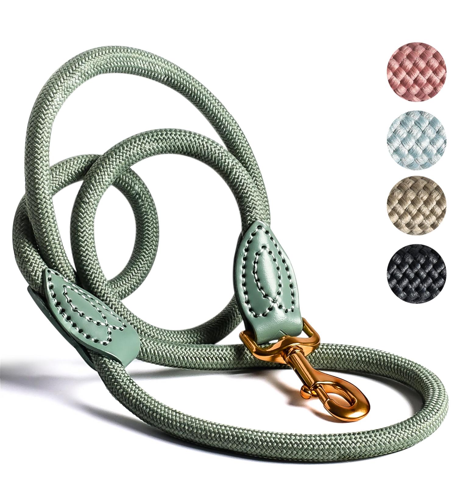 Ne & No Touting Training Leash for Dogs | 1.2m Robust Braided Rope Leash | Sage Green Dog Leash with Hand Loop - Buy Online on GoSupps.com