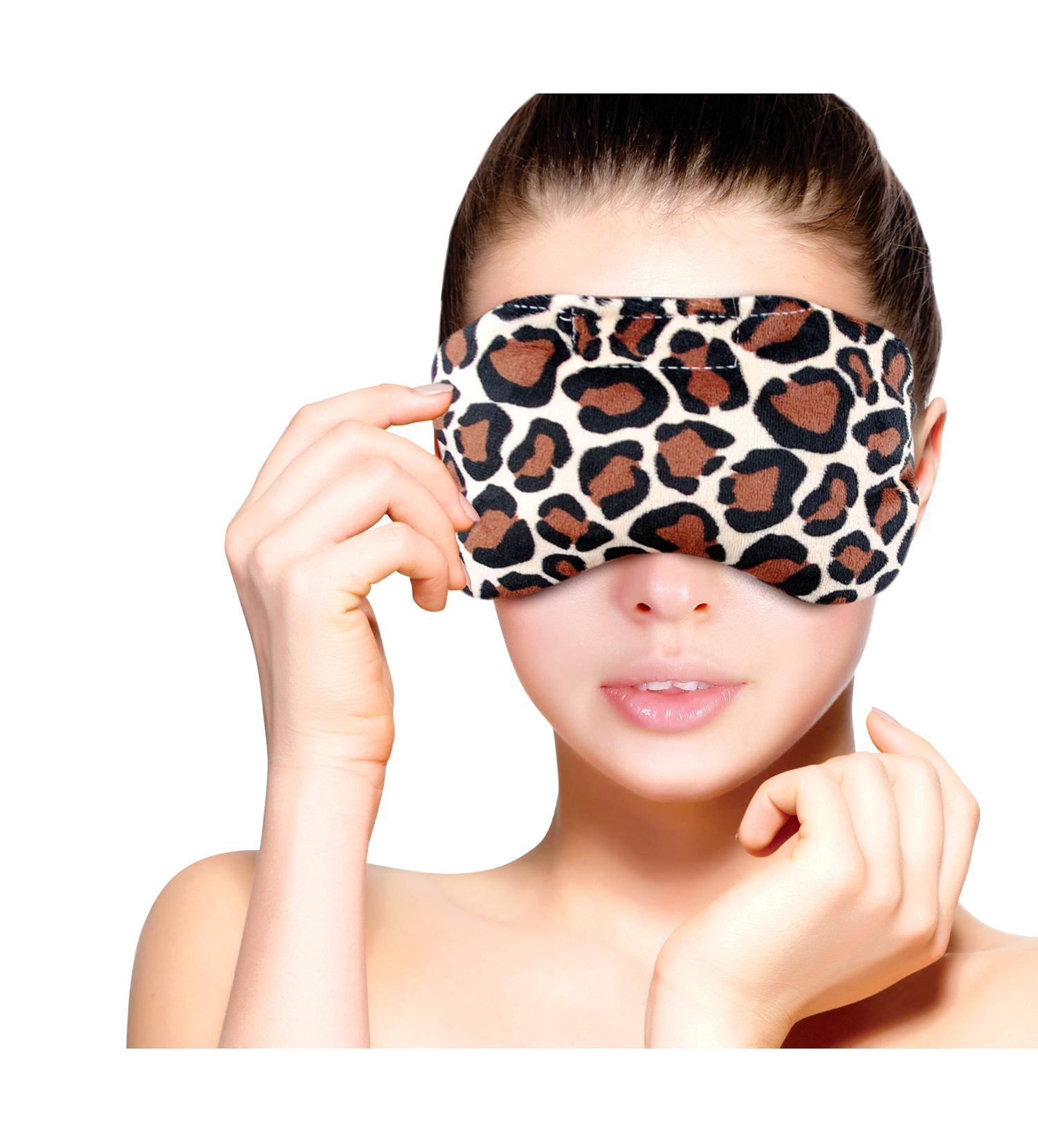 Heated Microwavable Eye Mask by FOMI Care | Lavender Scented Reusable Compress for Migraines, Dry Eyes, Headaches, and Sinus Relief | Leopard Print Soothing Moist Heat Wrap - Buy Online on GoSupps.com