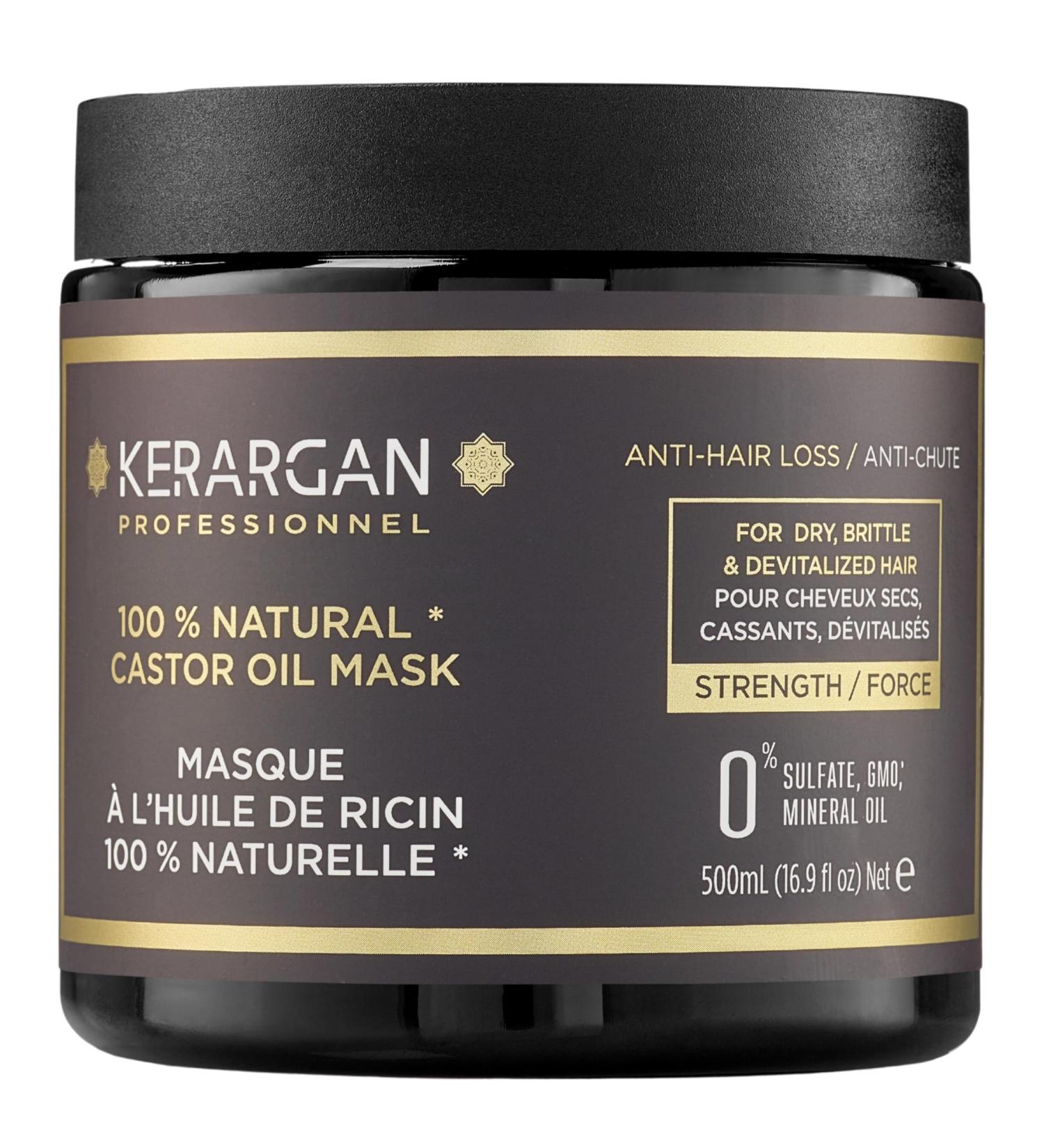 Buy Kerargan Hair Mask for Hair Loss | Castor Oil & Aloe Vera | Sulfate-Free 500ml - Intensive Care for Dry Fragile Hair - Buy Online on GoSupps.com