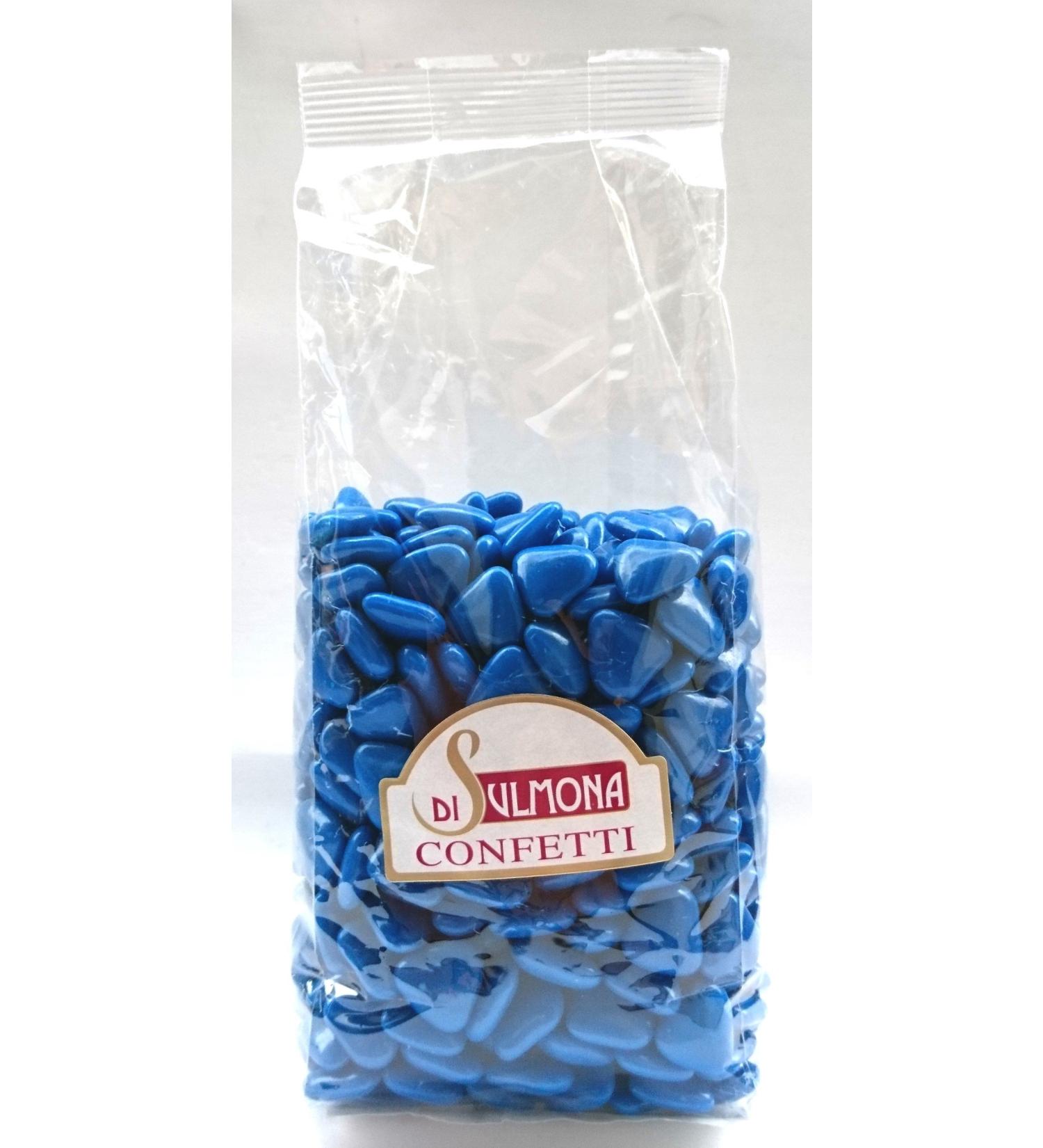 Sulmona sugared almona - blue sugared almones - with chocolate, mini heart - 500g
