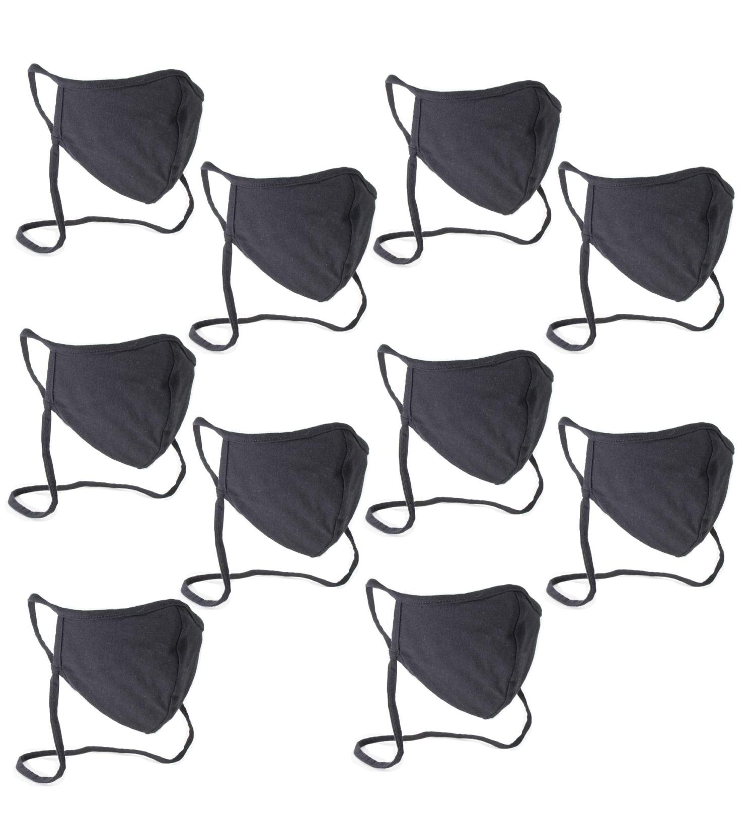 Buy Buttonsmith Black Adult XL Cotton Adjustable Face Mask with Lanyard - Washable Two Layer Soft T-Shirt Material - Made in USA - Buy Online on GoSupps.com