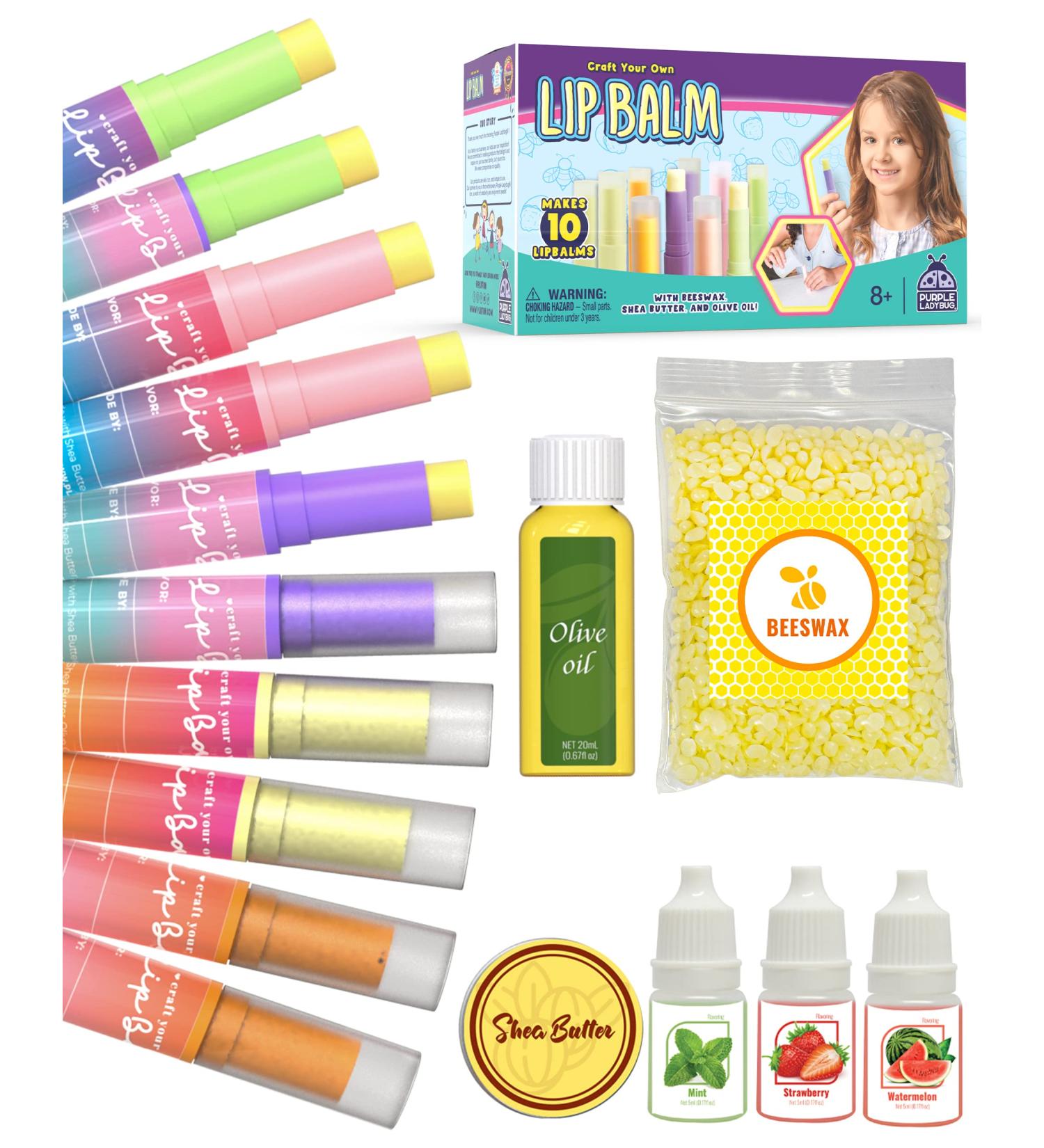PURPLE LADYBUG Kids Lip Balm Making Kit - Natural Ingredients, Great Gift Idea for 8 Year Old Girls, DIY Lip Gloss Kit for Tween & Teen Girls - STEM Activity - Buy Online on GoSupps.com