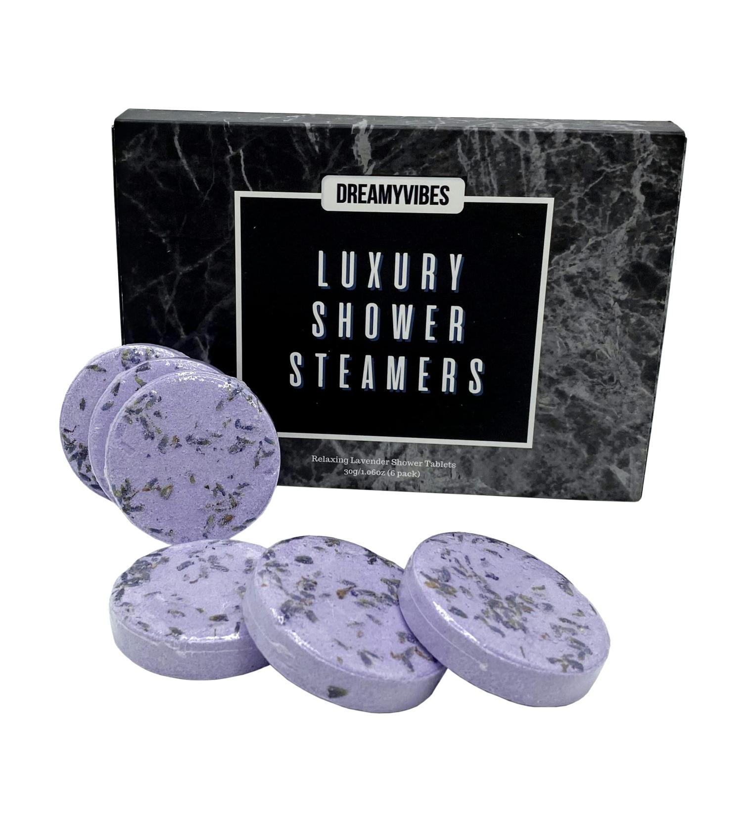 DreamyVibes Lavender Aromatherapy Shower Steamers - Pack of 6 Bath Bombs - Relaxing Shower Tablets for Women and Men - Buy Online on GoSupps.com