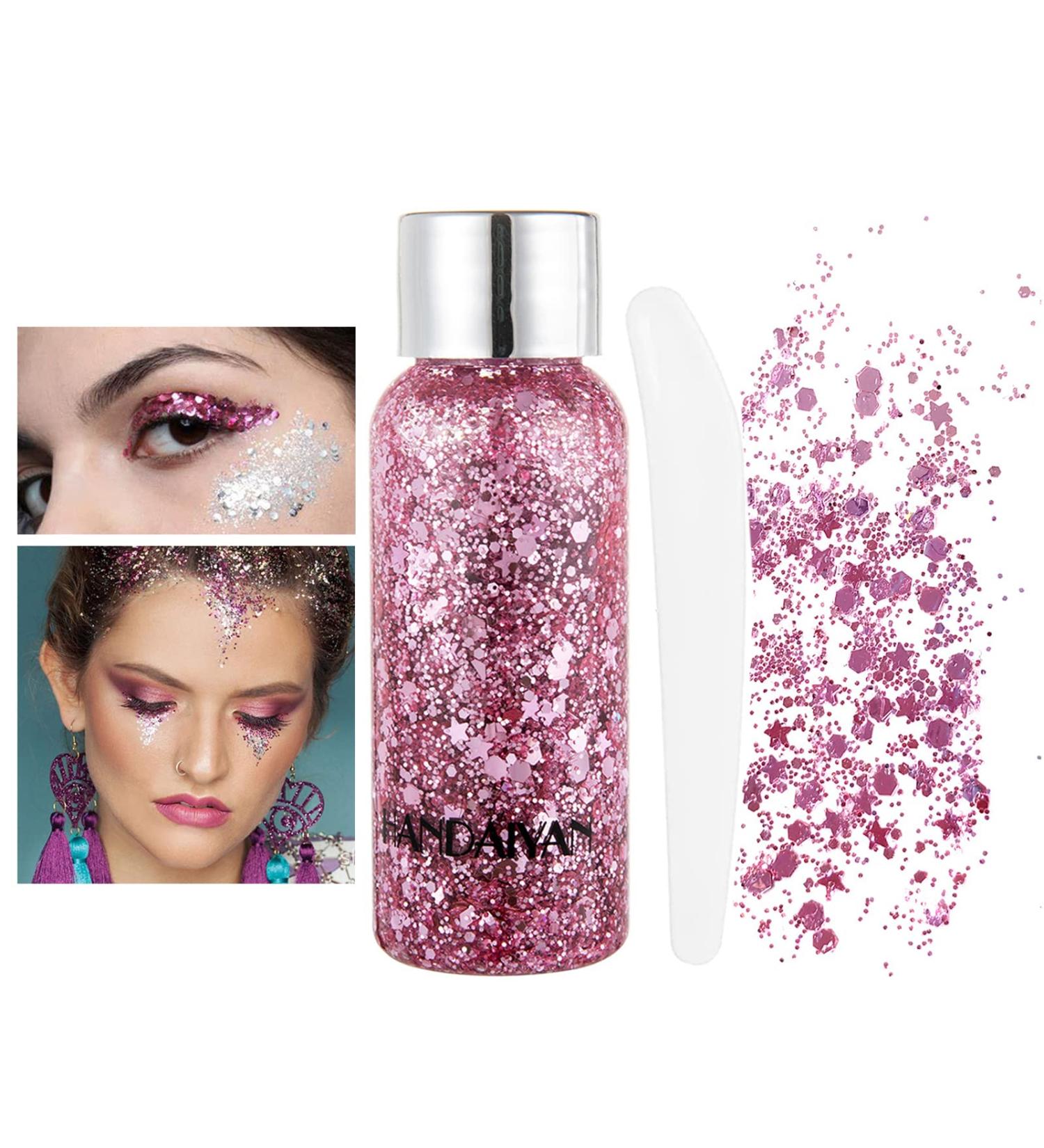 Buy Body Glitter Gel - Long Lasting Pink Liquid Glitter for Festivals & DIY Arts & Crafts - Buy Online on GoSupps.com