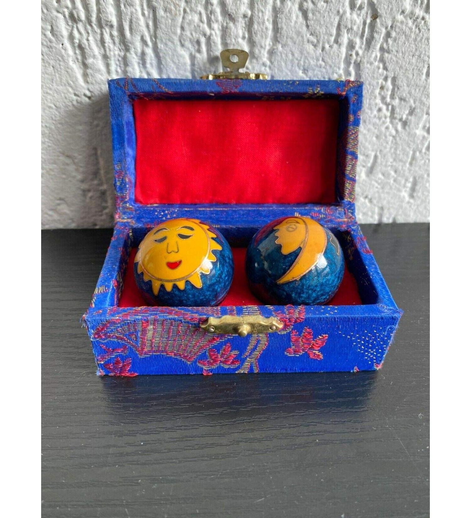 Qi-Gong balls healing balls health balls massage sun moon motif 35 mm
