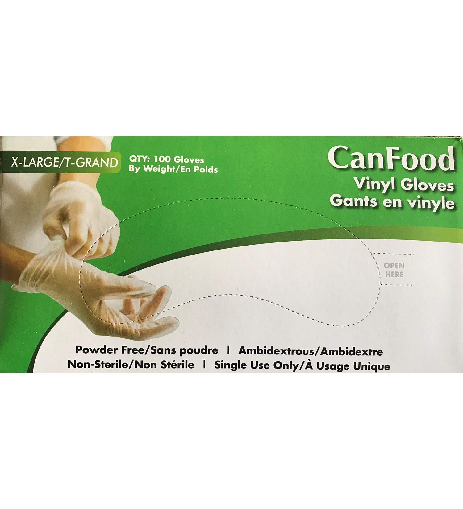 Can Food Vinyl Powder Free Gloves Extra Large EXL Vinyl glove Transparent Powder Free Latex Free Disposable Non-Sterile Cleaning Cooking Hair Coloring Dish Washing and Protective Gloves - Buy Online on GoSupps.com