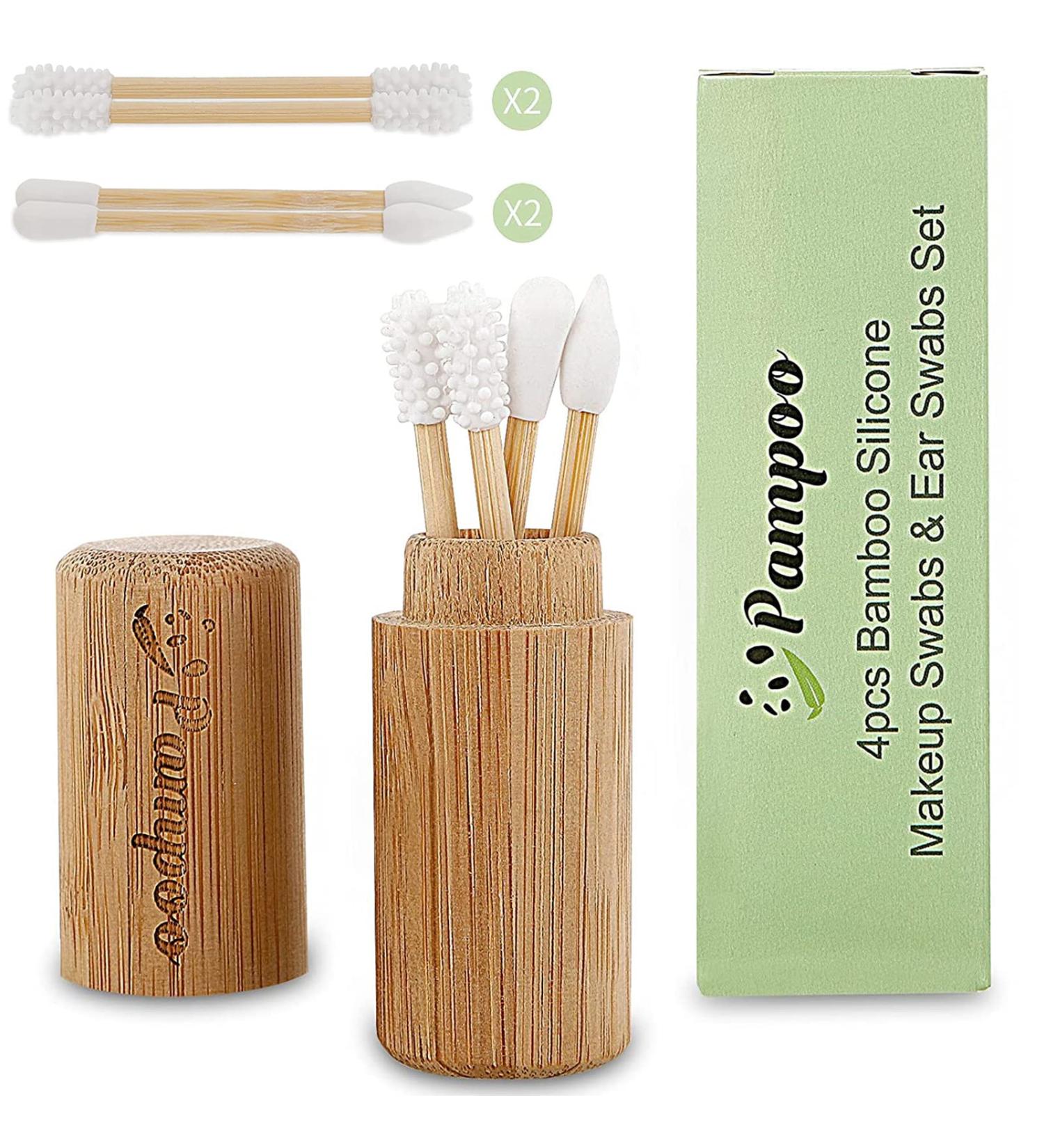 Reusable Bamboo Qtips Set with Carrying Case - Eco-Friendly, Plastic-Free, Zero Waste Packaging - Buy Online on GoSupps.com