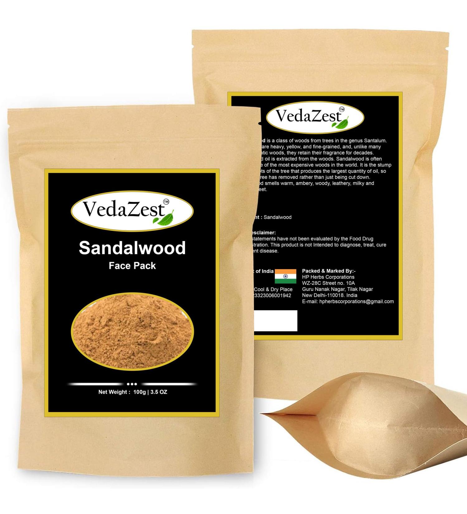 Buy 100% Natural Sandalwood Face Pack for Men & Women - Pure Sandalwood Powder - 100g (3.5oz) | International Shipping - Buy Online on GoSupps.com