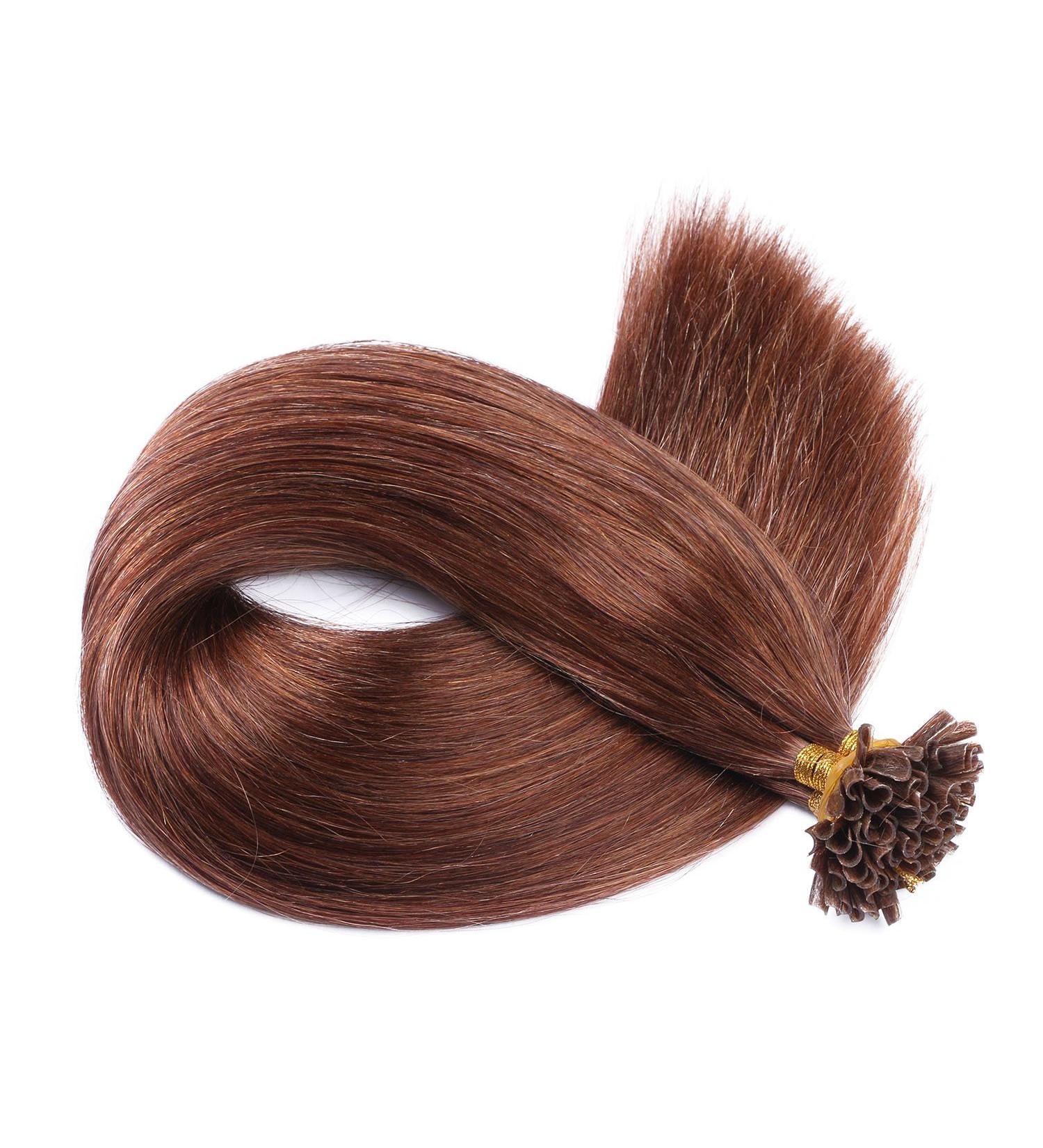 Buy 100% Remy Keratin Bonding Hair Extensions - #33 Red Brown 60cm 300 Strands | High-Quality U-Tip Extensions by Novon - Buy Online on GoSupps.com