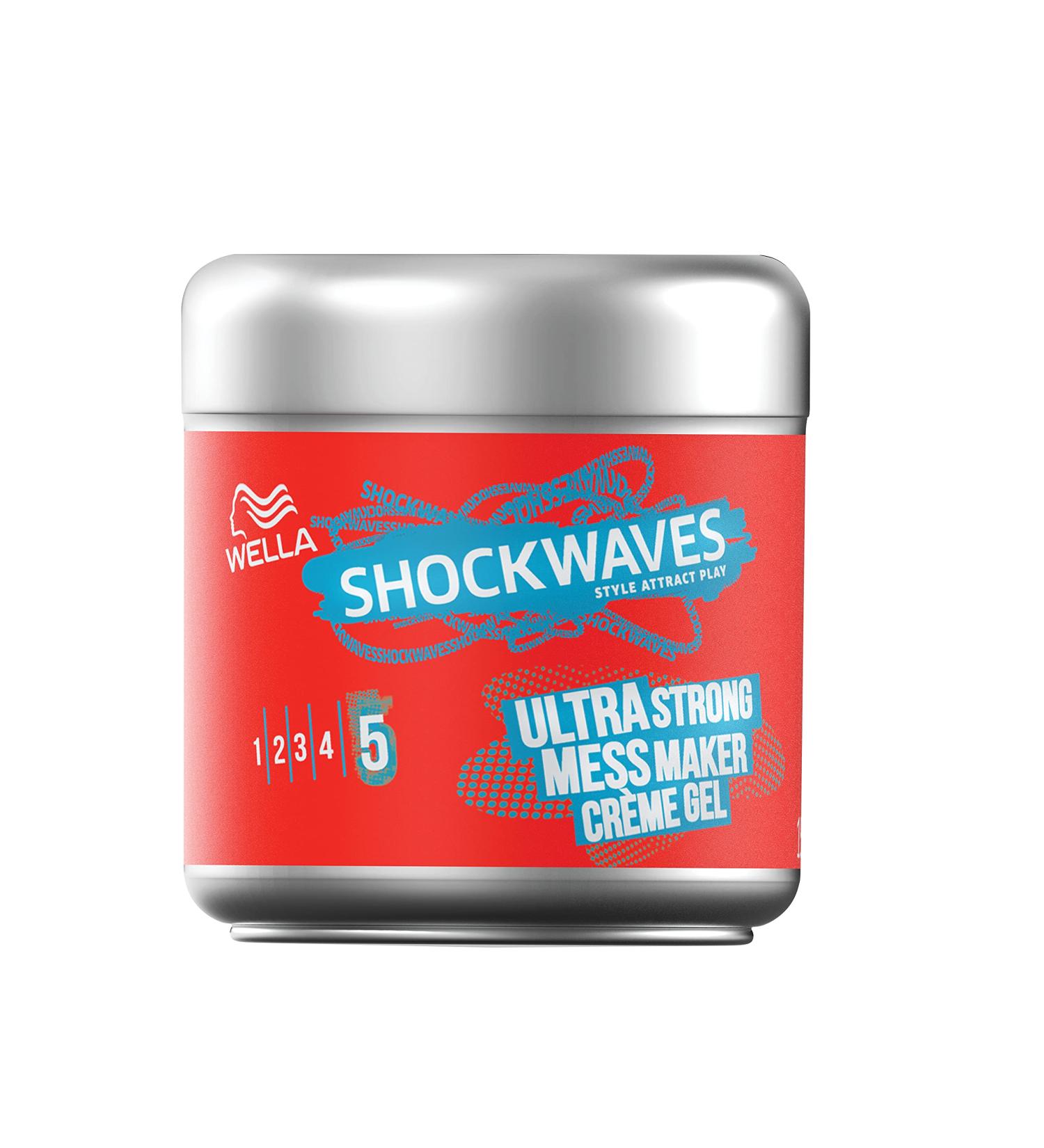 Wella Shockwaves Ultra Strong Mess Maker Cr me Gel 150ml - Strong Hold Hair Styling Gel - Buy Online on GoSupps.com