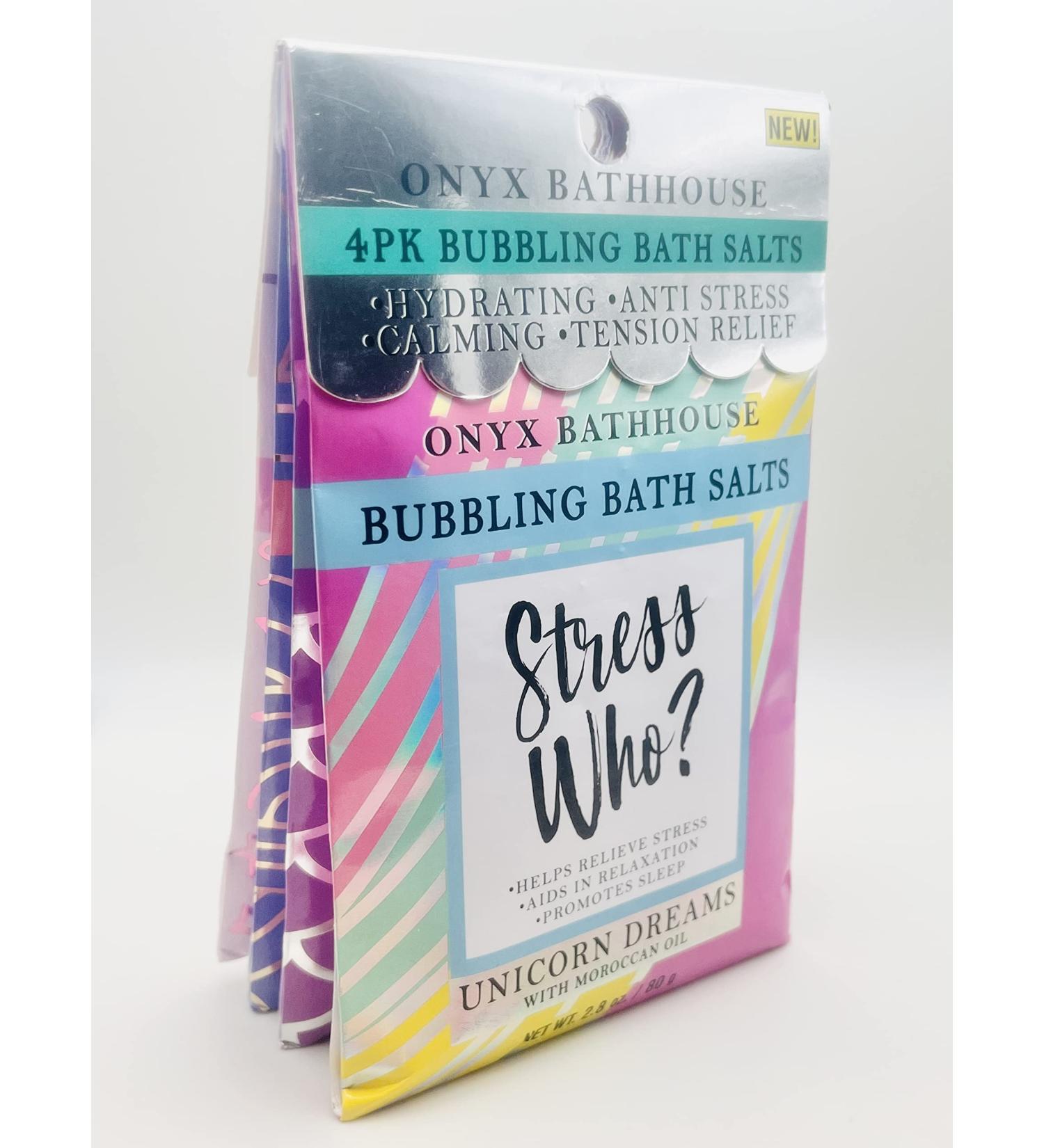Onyx BATHHOUSE 4 Pack Bubbling Bath Salts - 12 Oz Each - Relax and Rejuvenate with Luxurious Soaks - Buy Online on GoSupps.com