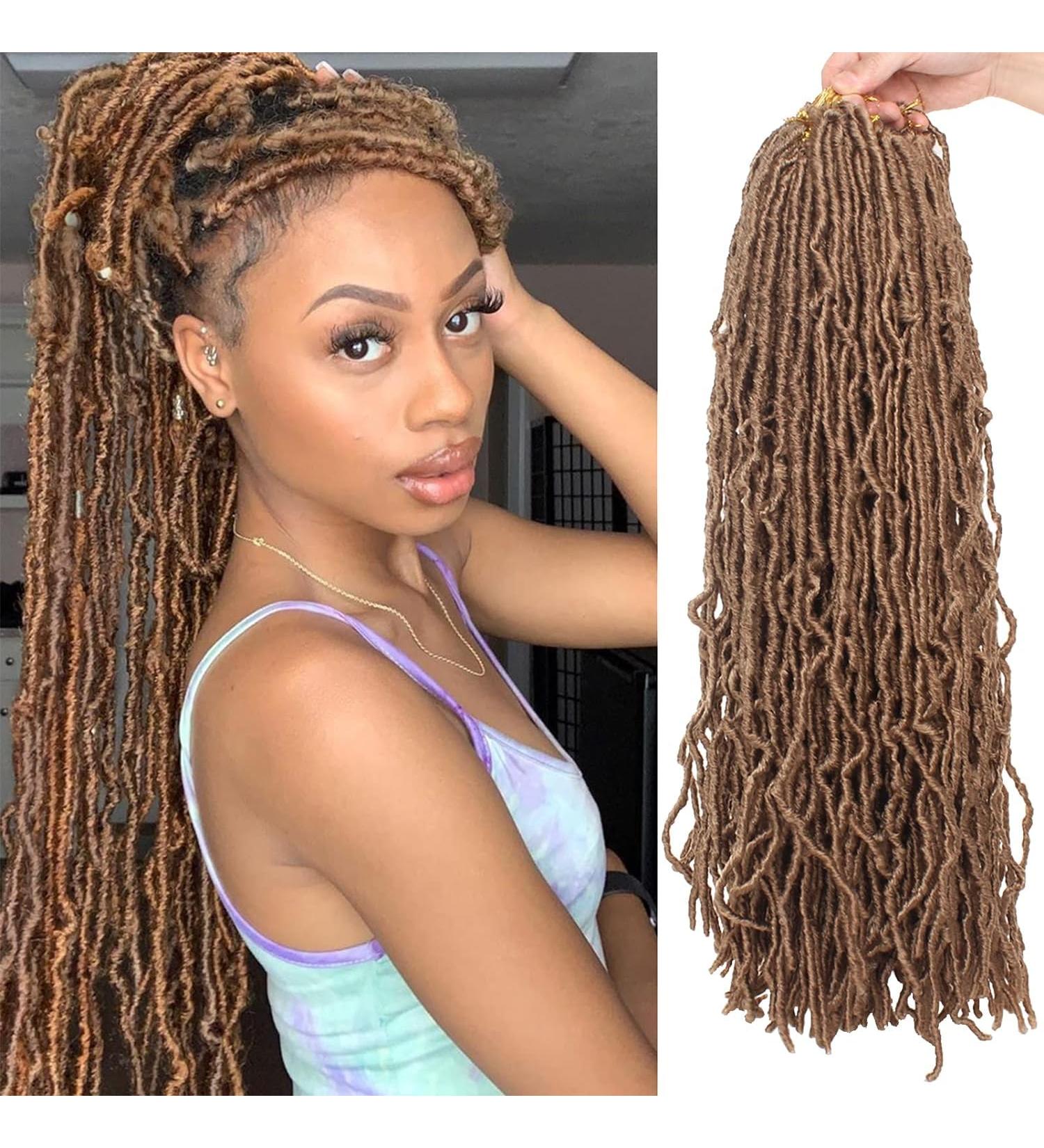 Xtrend 7 Packs 18 Inch Nu Faux Locs Crochet Hair Long Blonde Pre looped Gypsy Locs Crochet Hair Synthetic Goddess Faux Locs Braids Hair Natural Wavy Dreadlock Braids Hair Extensions 18strands/pack 27# 18 Inch (Pack of 7) 27# - Buy Online on GoSupps.com