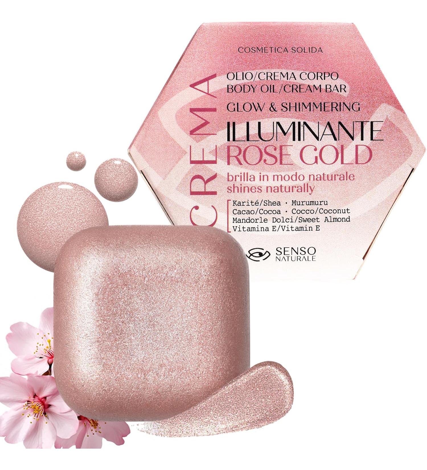 Senso Naturale Rose Gold Bronzing Oil Body Solid Illuminating Body Cream Moisturizing Glitter Nourishing and Scented for Women Neroli Tanning Cream Vitamin E Shea - Buy Online on GoSupps.com