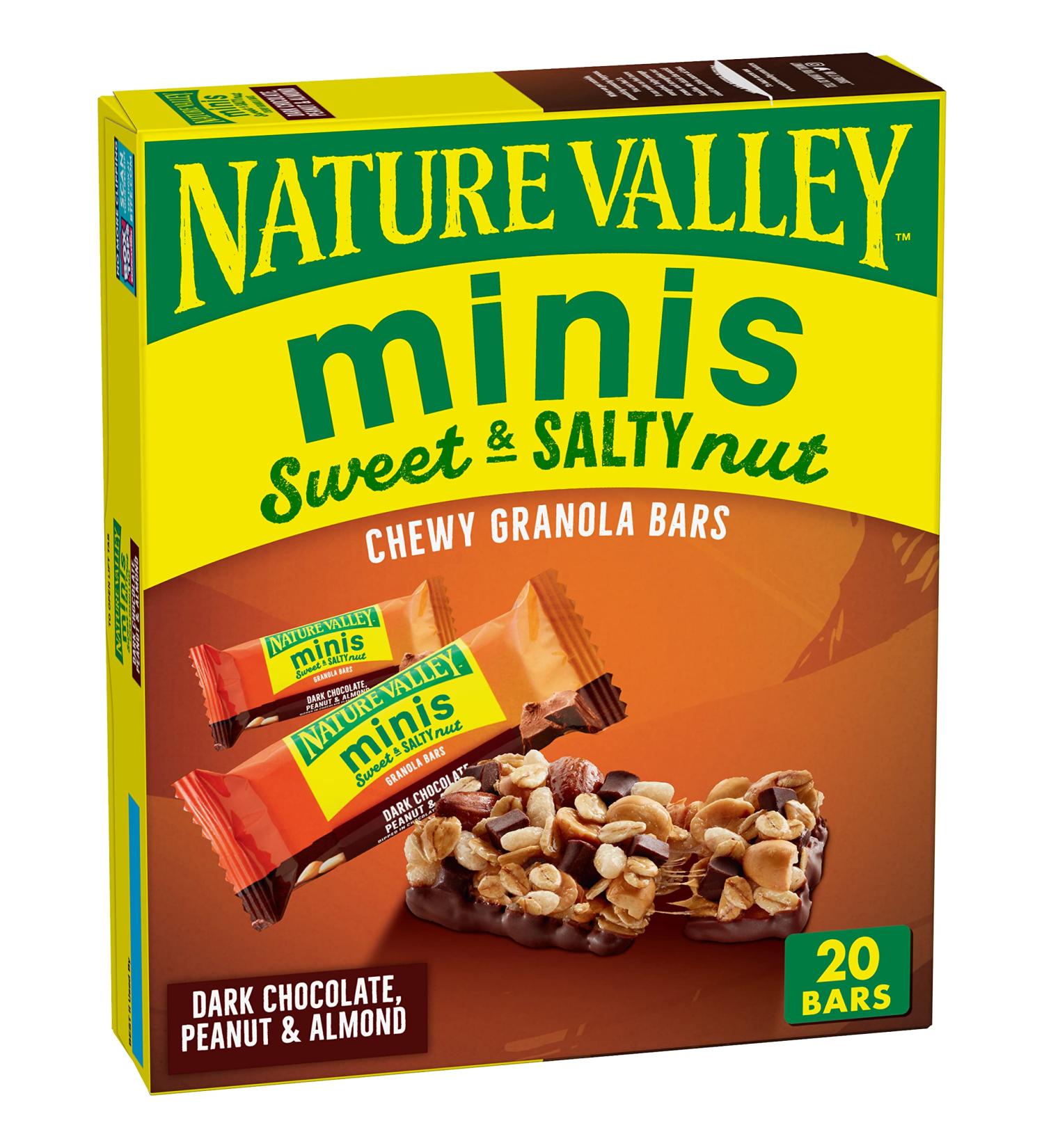 Nature Valley Mini Granola Bars Dark Chocolate Peanut Almond 20 ct - Healthy Snack Pack - Buy Online on GoSupps.com