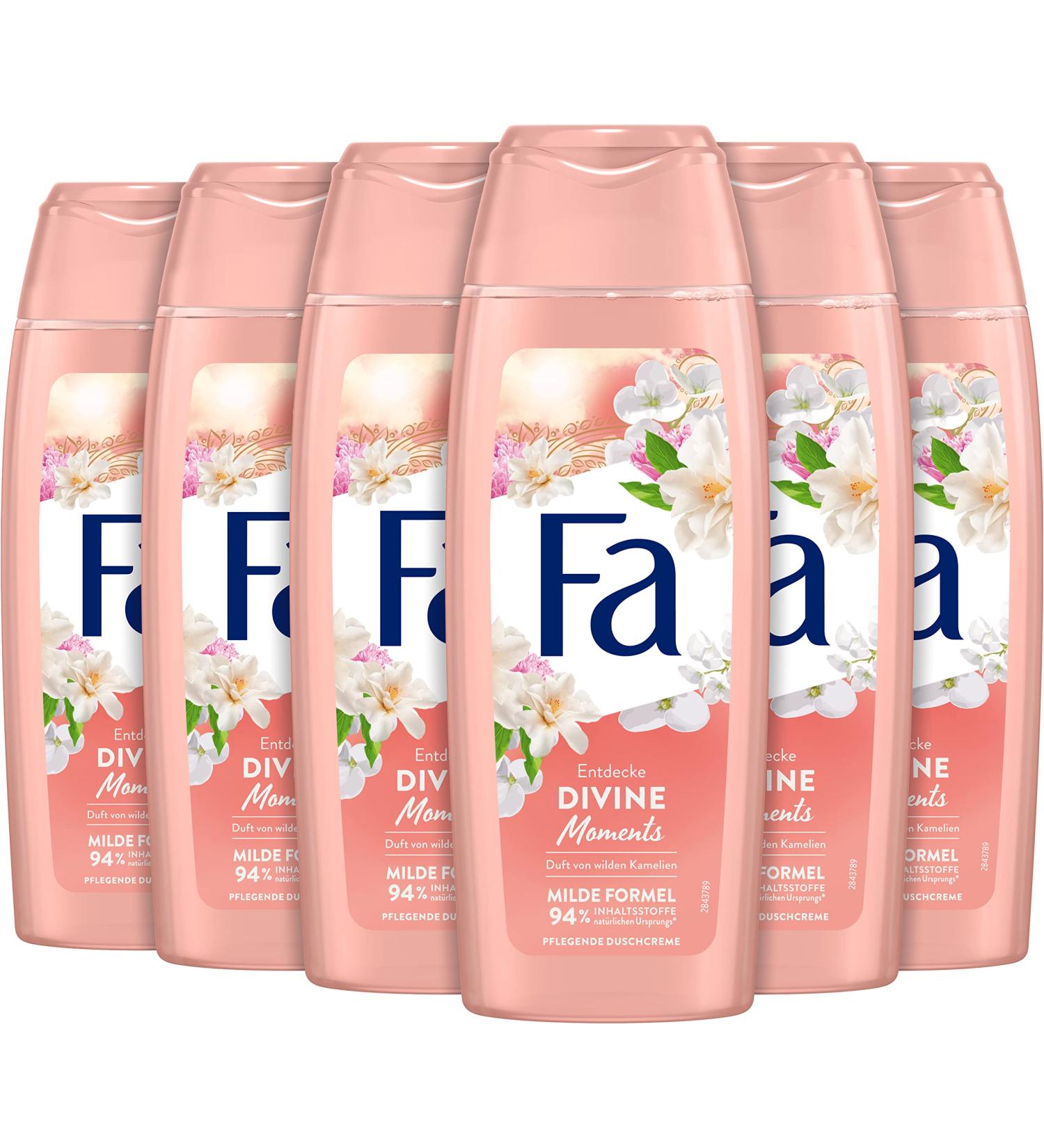 Schwarzkopf Henkel FA Divine Moments Shower Gel 6 x 250 ml 95 ingredients of natural origin send your senses on a wonderful journey and enjoy the velvety scent of wild camellias - Buy Online on GoSupps.com