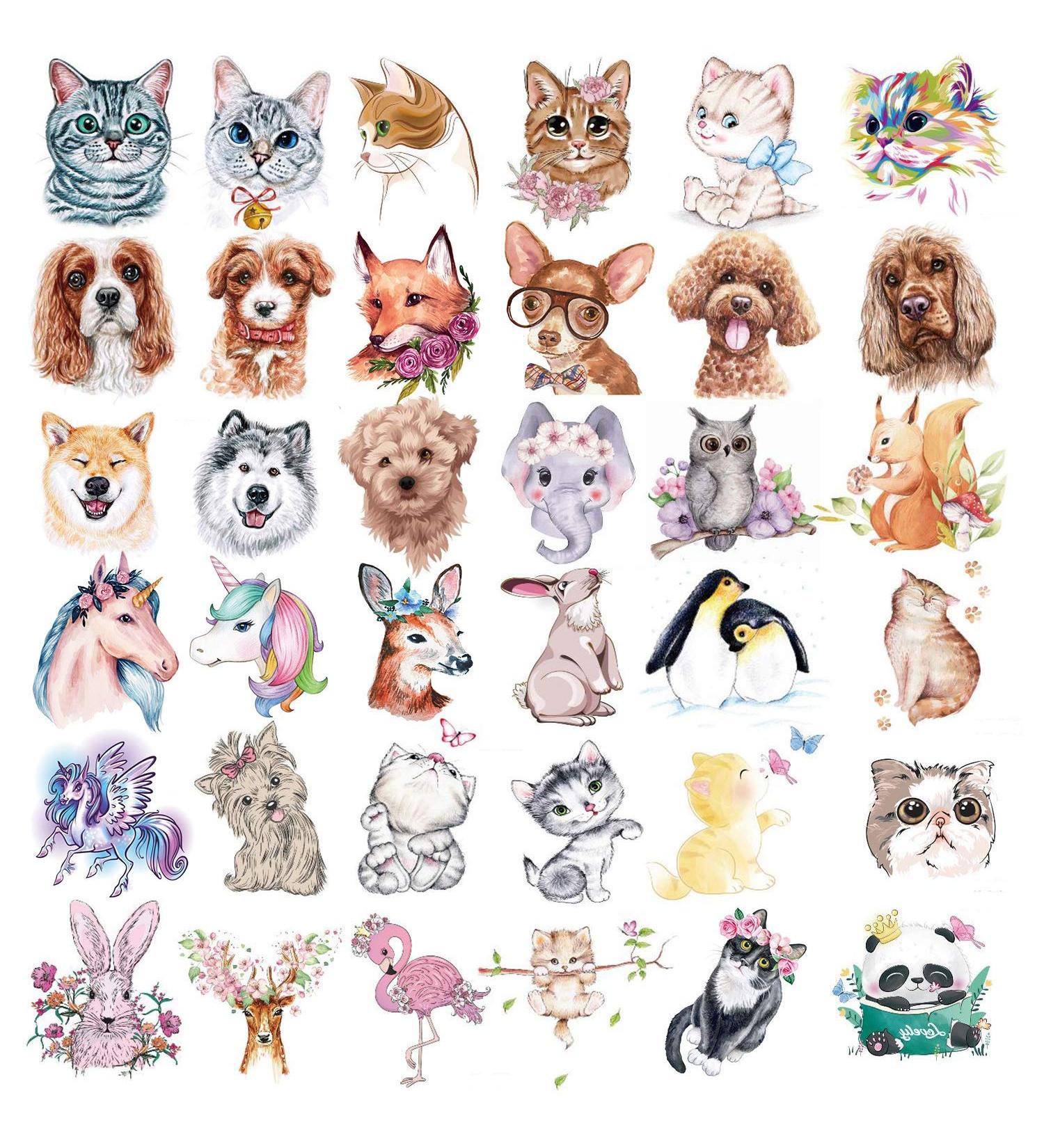 Animal Theme Temporary Tattoos for Kids - Zoo Patterned Body Art for Boys and Girls | Waterproof Toddler Tattoos - 36 Sheets - Buy Online on GoSupps.com