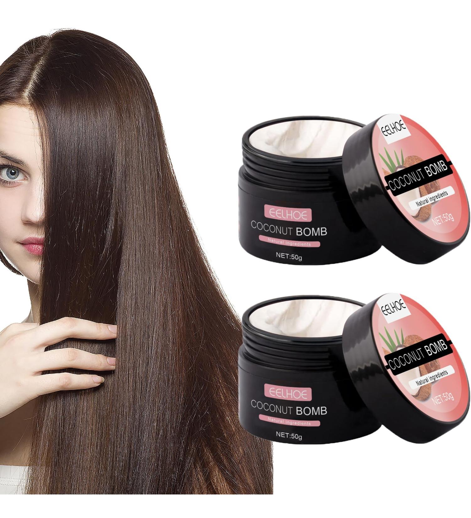 STRAIGHT Hair mask natural coconut oil mask coconut moisture hair mask hair mask for damaged hair deep repair conditioner repair dry damaged hair 2 pieces - Buy Online on GoSupps.com