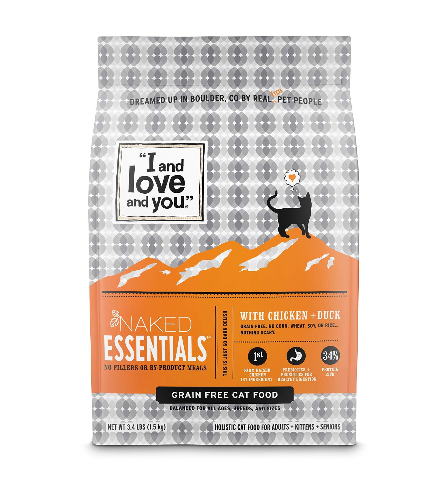 I and Love and You Naked Essentials Grain Free Dry Cat Food - 3.4lb Chicken + Duck, Salmon + Trout Kibble - Buy Online on GoSupps.com