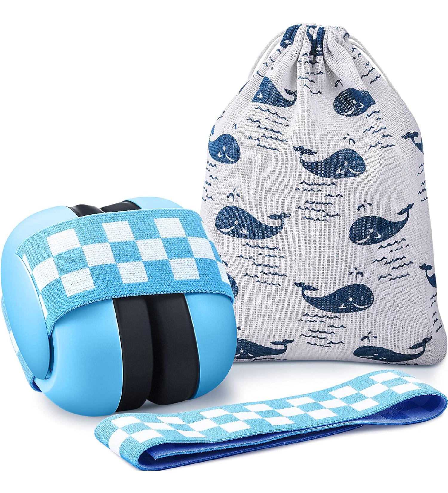 Adjustable Baby Ear Protection Headphones | Noise Cancelling Earmuffs for Toddler Kids (Blue) | 3 - 24 Months | Includes Cloth Bag - Buy Online on GoSupps.com