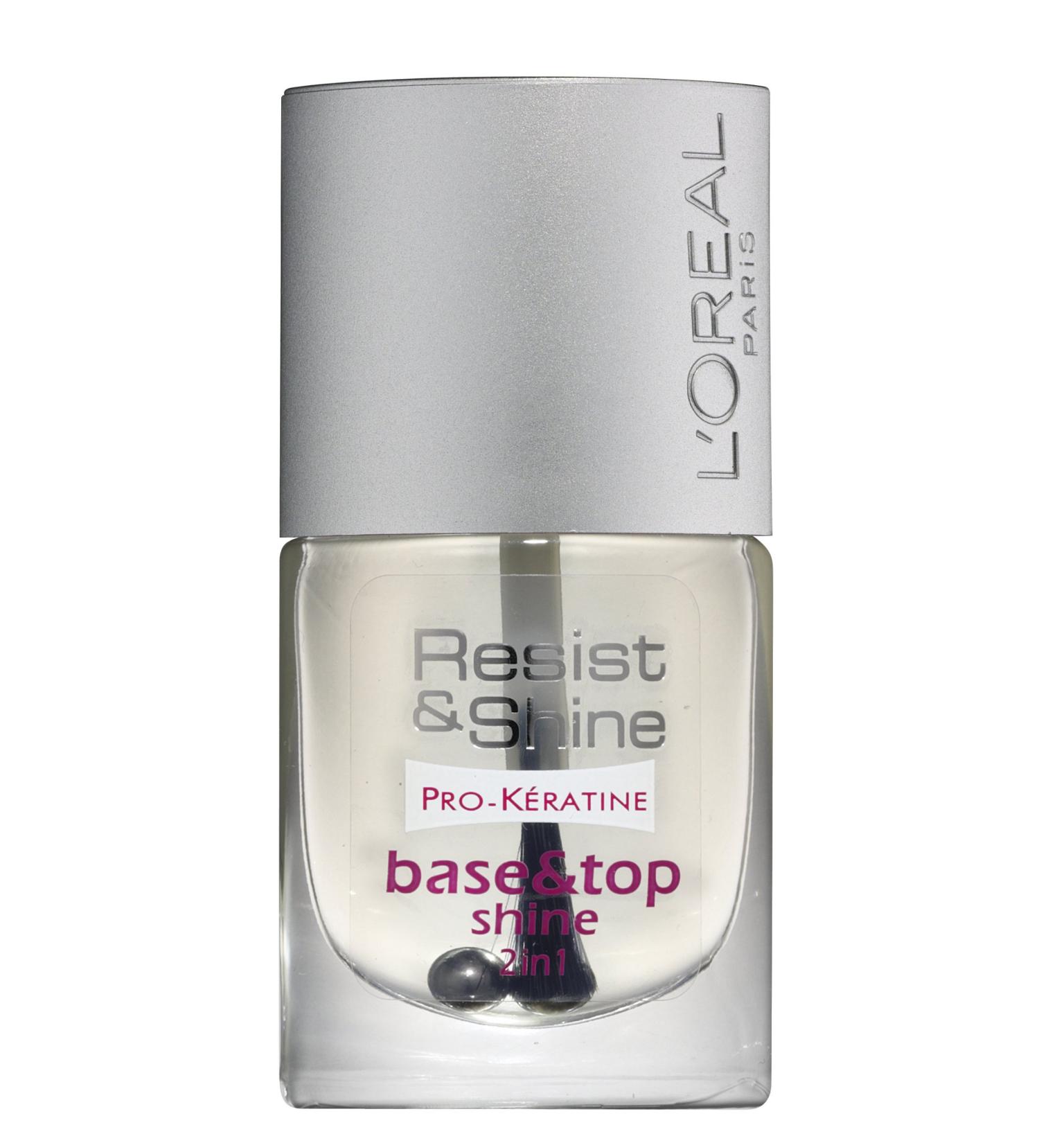 L'Or al Paris Resist & Shine Pro-K ratine Gel Nail Polish Top and Base Coat 9ml