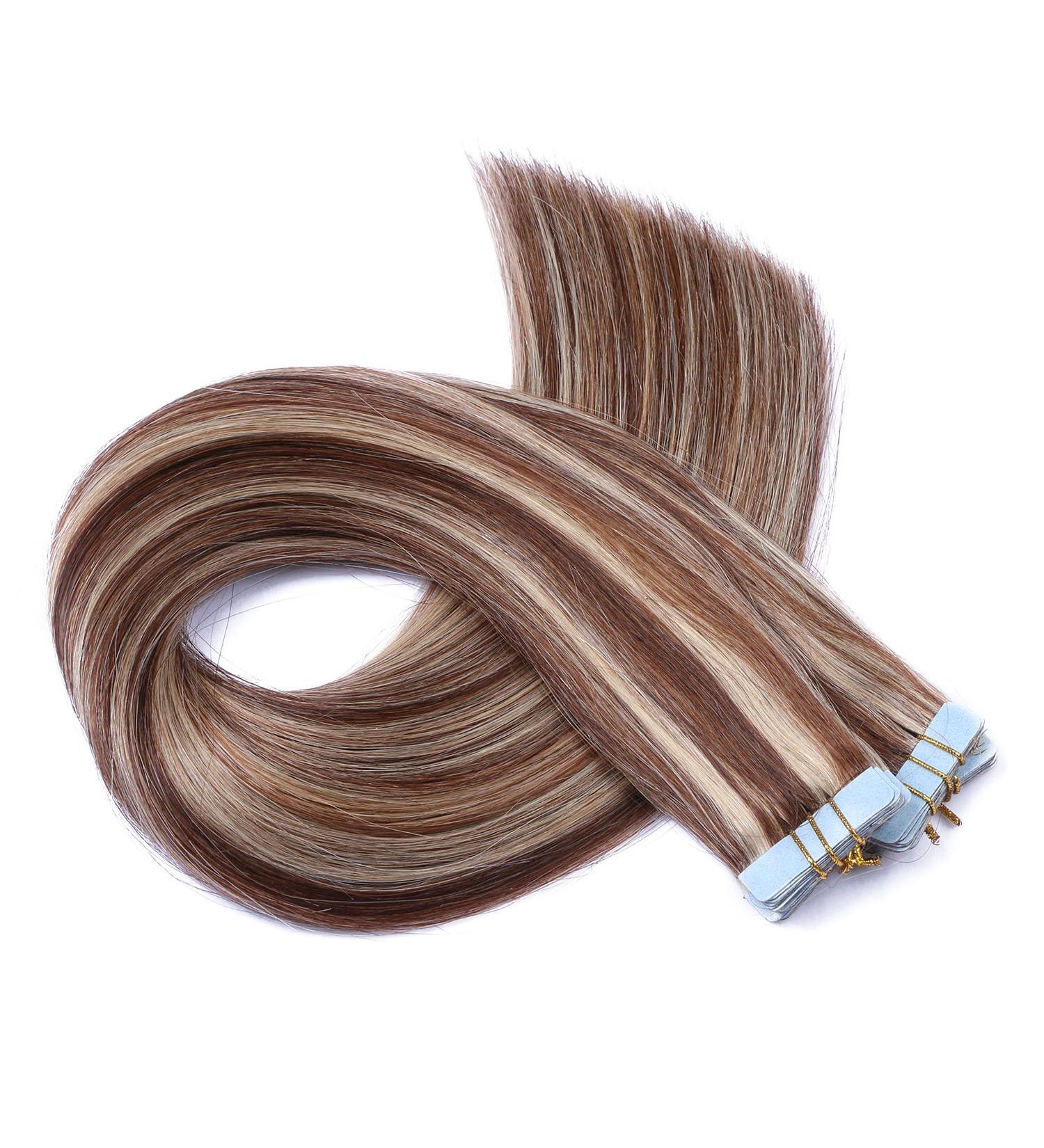 Buy Tape In Hair Extensions #4/24 Scenes - 40cm Length 100% Remy Real Hair 10 Bricks (2.5g Each) - Tress by Novon Hair Extensions - International Shipping Available - Buy Online on GoSupps.com