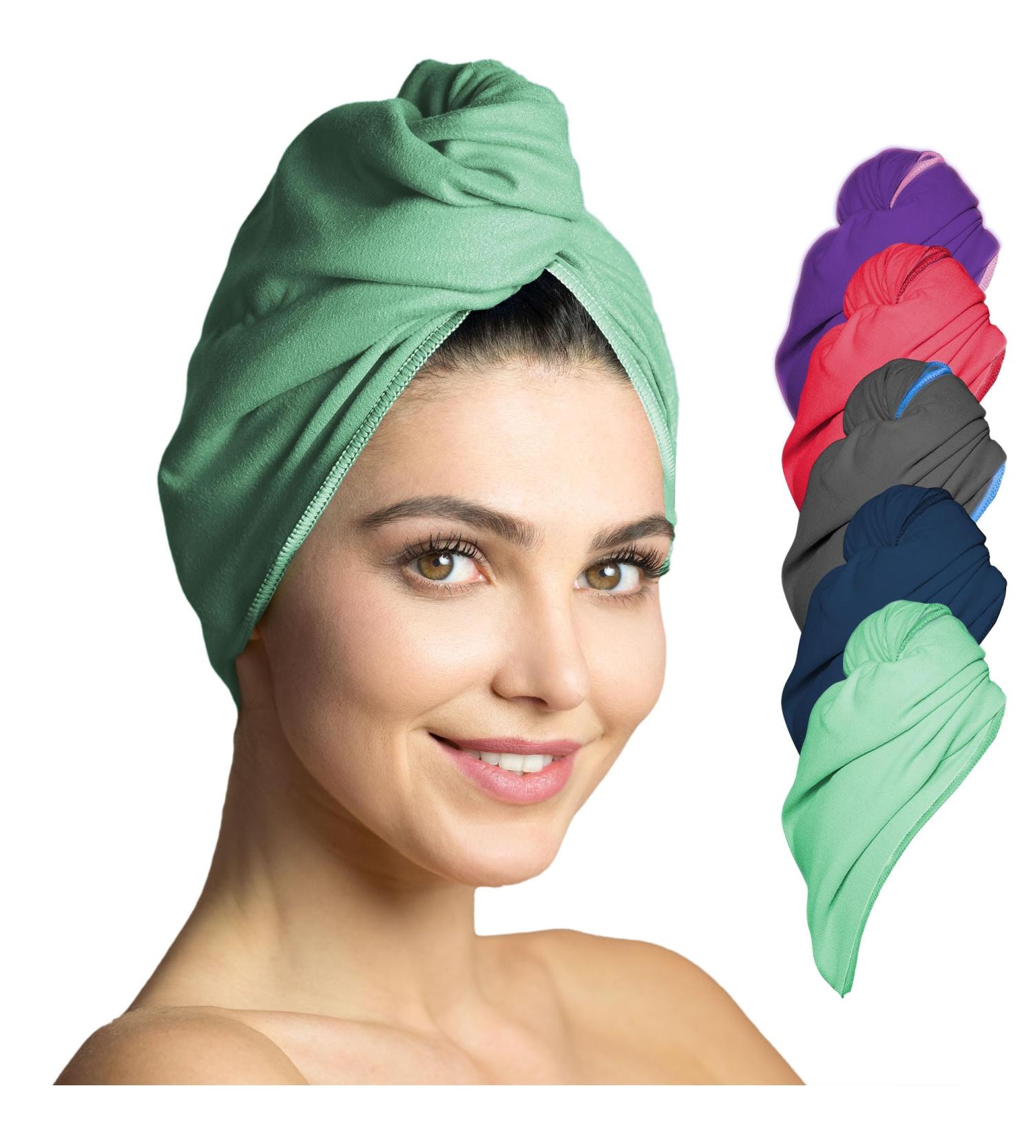 Haarurban Microfiber Turban Towel Set - Strong Suction Quick Drying - 2 Pieces (Mint) - Best Hair Towel for Effortless Drying - Buy Online on GoSupps.com