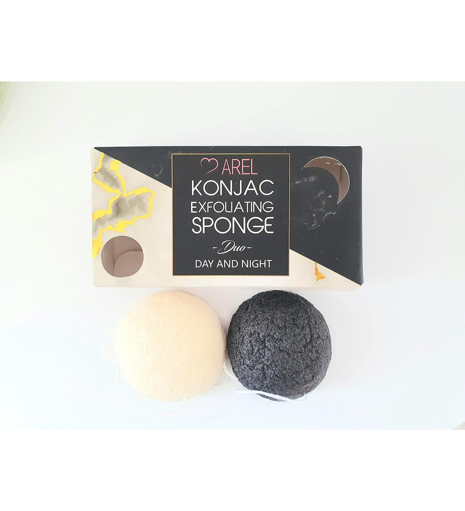 AREL BEAUTY Konjac Facial Cleansing Sponge. Set of 2. Morning and Evening. Sensitive Skin. Chemical Free. - Buy Online on GoSupps.com