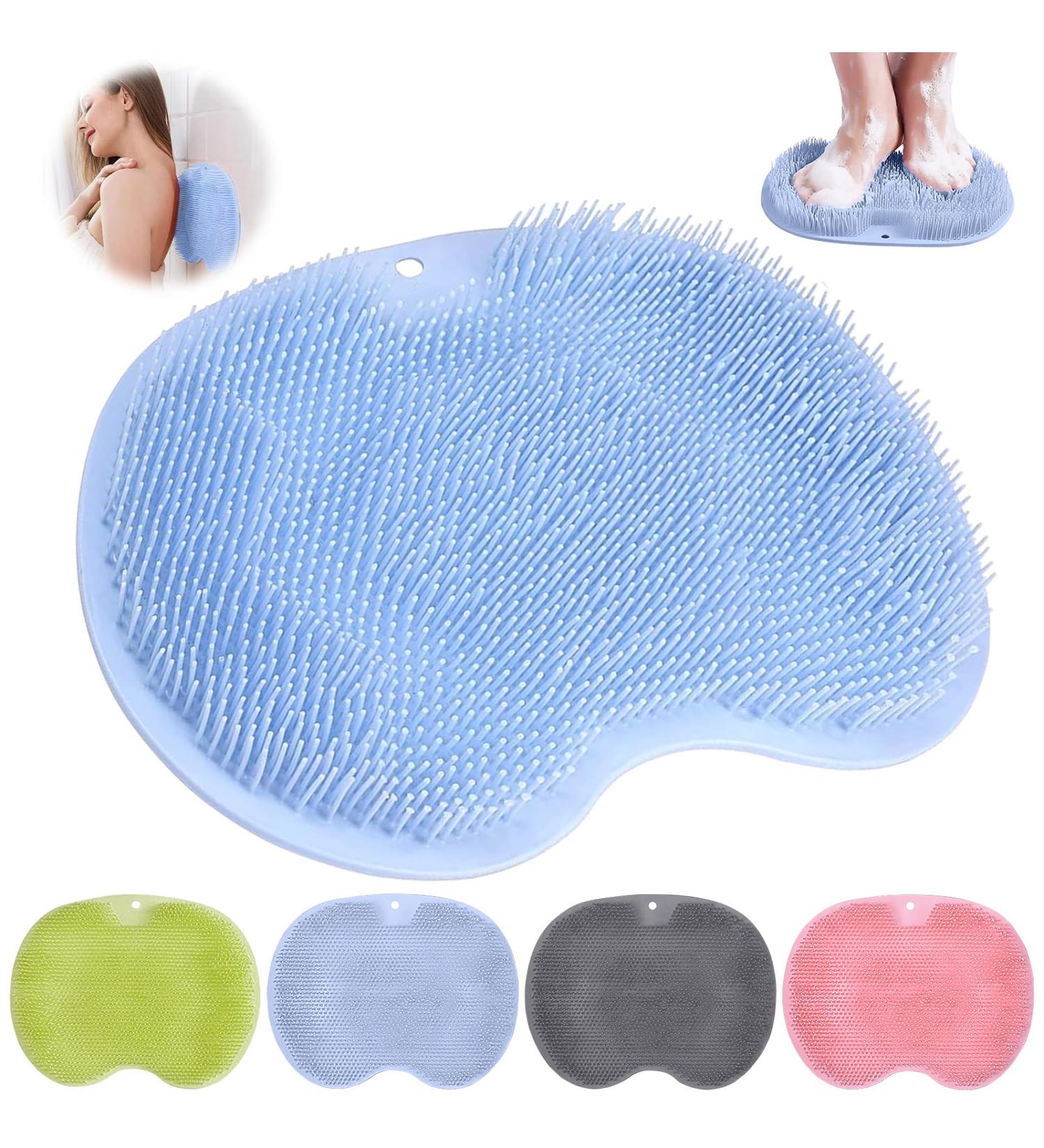 Buy Non-Slip Silicone Foot Brush for Shower | Massage Pad with Suction Cup | Relieve Tired Feet - Blue - Buy Online on GoSupps.com