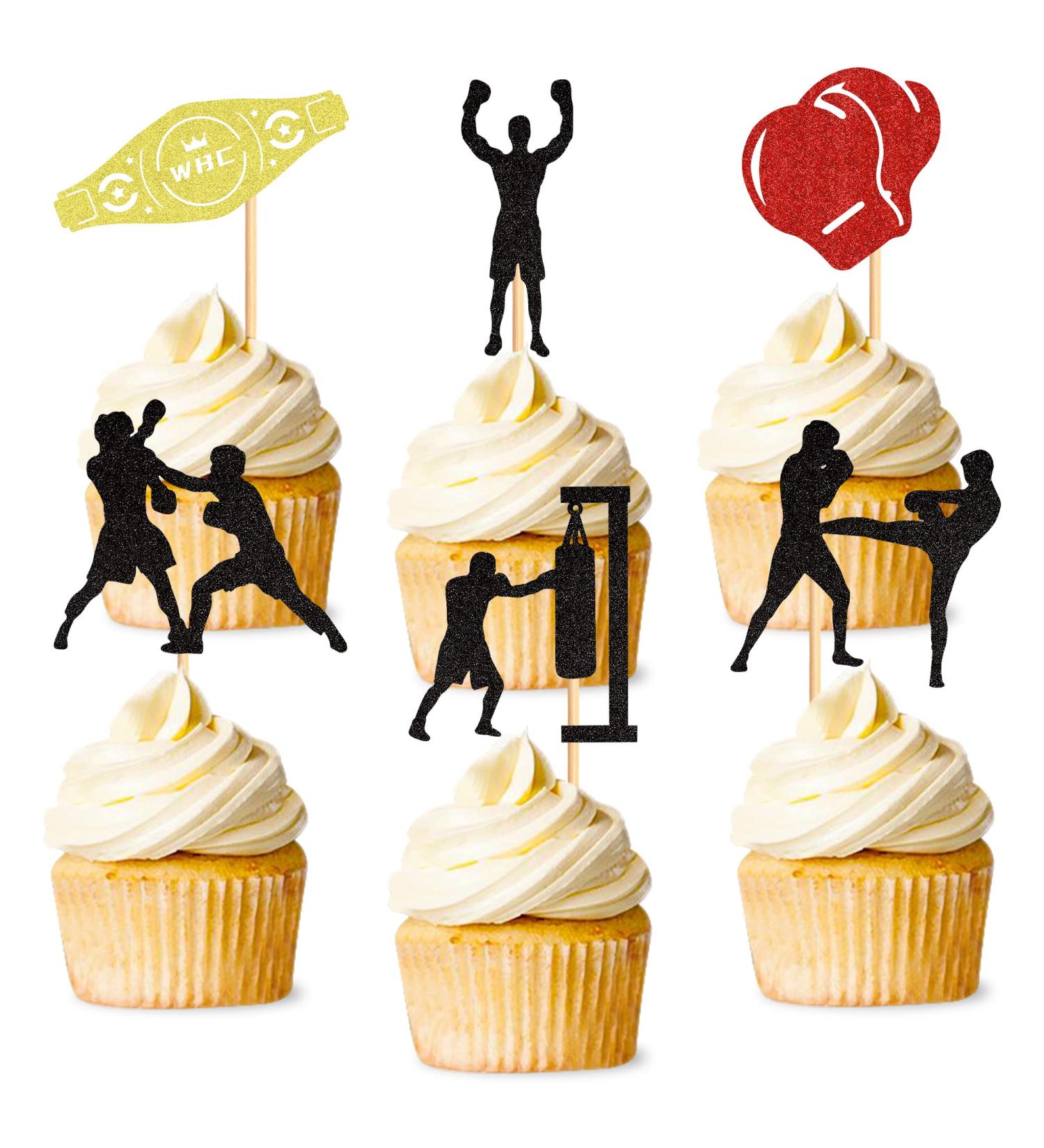 30-Piece Boxing Match Cupcake Toppers | Sport Party Decorations | Colorful Cake Attachments - Buy Online on GoSupps.com