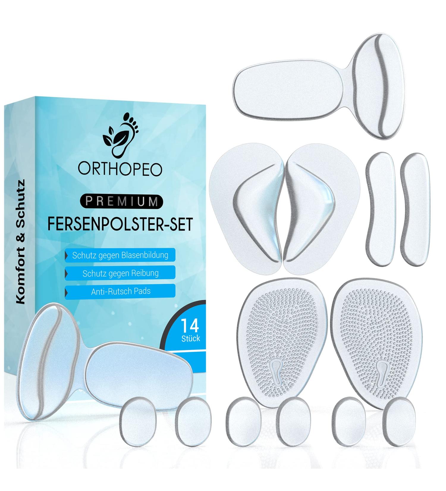 Orthopeo Premium Heel Cushions & Gel Pads for High Heels | Forefoot Inserts & Blister Protection - 14er Set - Buy Online on GoSupps.com
