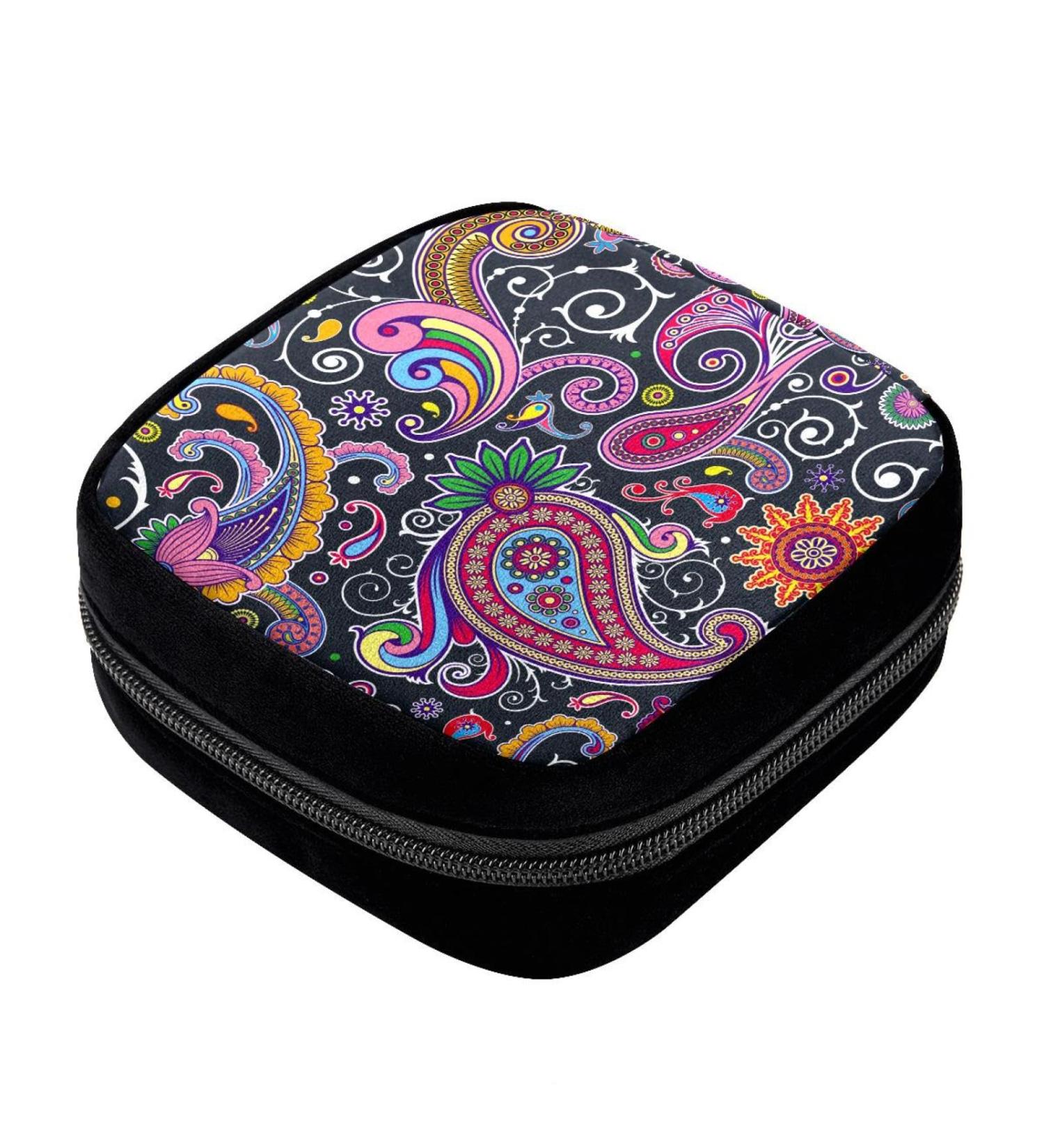 GIAPB Period Bag - Sanitary Napkin Storage, Pad Holder & Makeup Pouch - Paisley and Flowers Color3231 - Buy Online on GoSupps.com