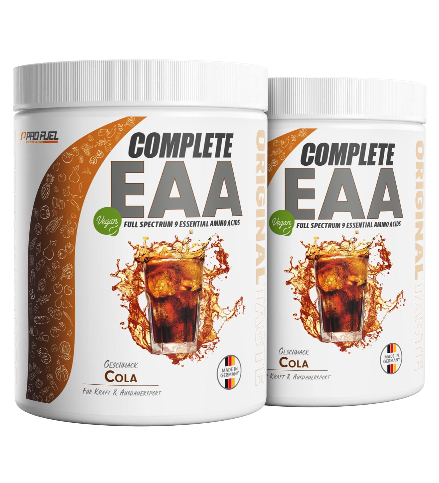 EAA Powder 2x500g Cola - 12 500mg Essential Amino Acids - Vegan Amino Drink - Complete 9 EAAs for Workouts - Refreshing & Delicious - Buy Online on GoSupps.com