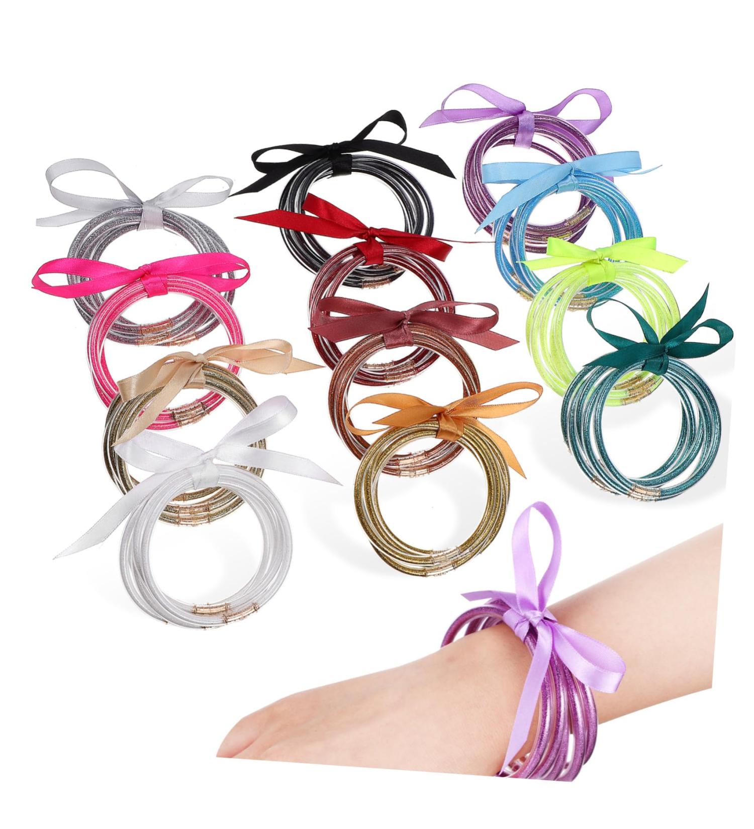 DIYEAH 60pcs Bracelet Ribbon Set 60 Pieces Girl Silica Gel Miss Gift - Buy Online on GoSupps.com