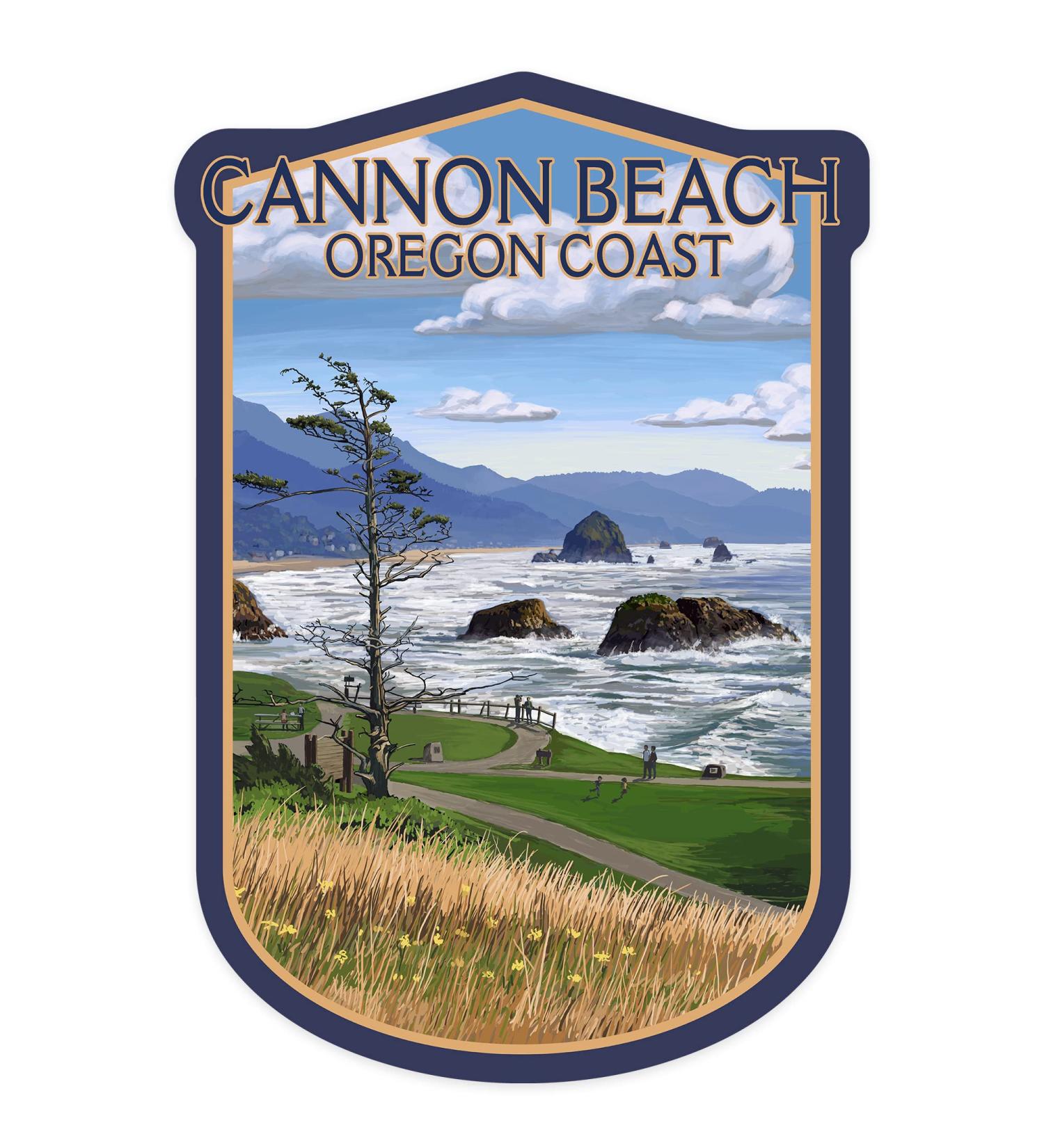 Die Cut Sticker: Cannon Beach Oregon Coast View - Waterproof Vinyl Decal (1-3 inches) for Cars, Water Bottles, Laptops - Small Size - Buy Online on GoSupps.com
