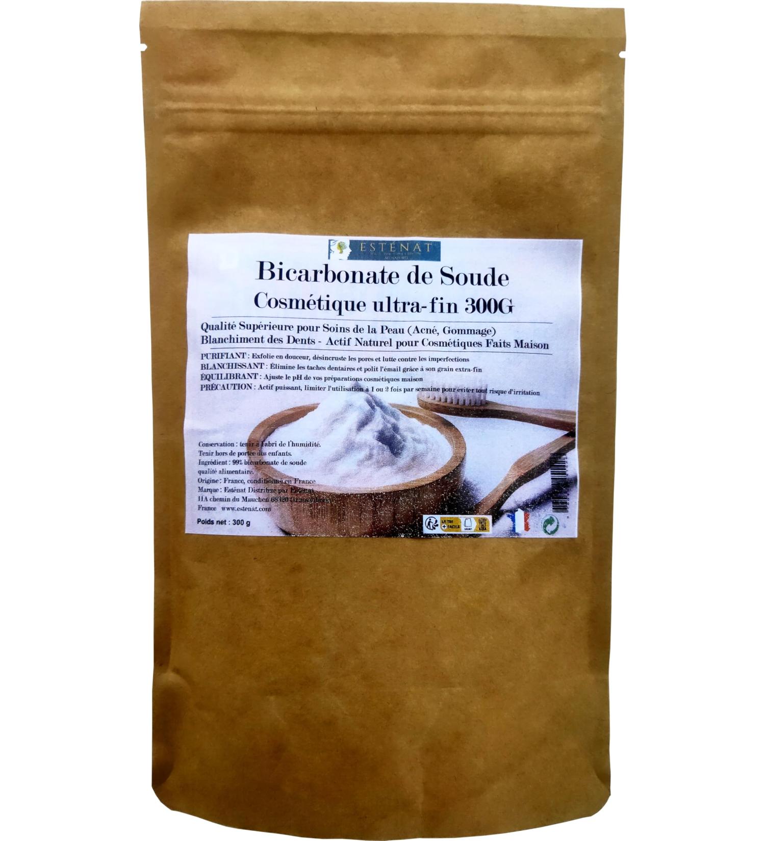 Bicarbonate de Soude Cosm tique 300G Ultra-Fin - Blanchiment des Dents Soins de la Peau (Acn Gommage) - Actif Naturel pour Cosm tiques Faits Maison - Qualit Sup rieure - Est nat