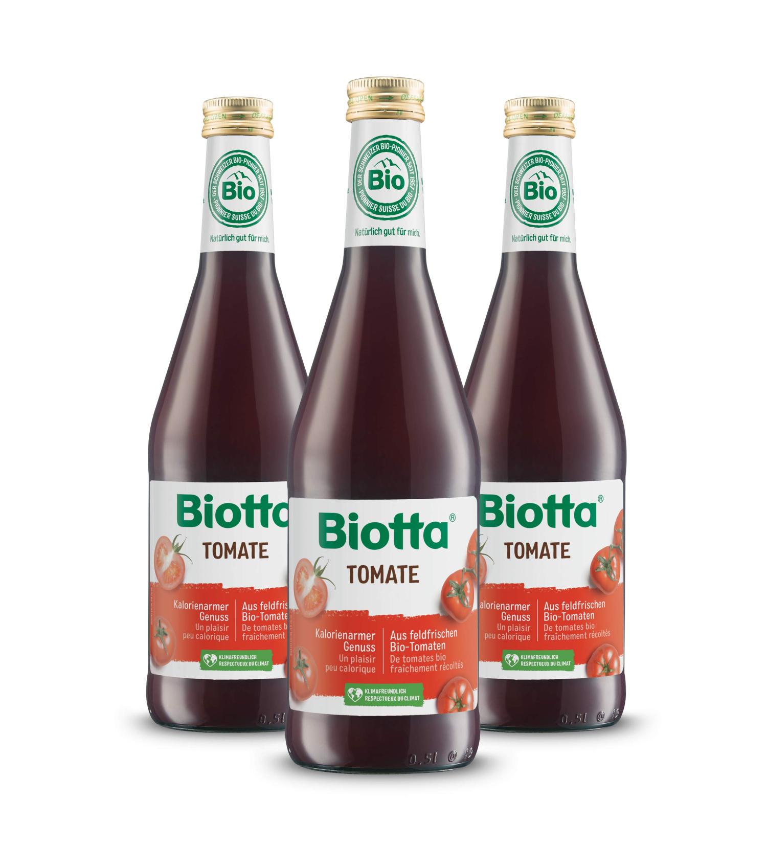 BIOTTA - Tomato juice seasoned with lemon juice sea salt - Preparation made from 100% organic tomatoes - Rich in vitamins A  - Buy Online on GoSupps.com
