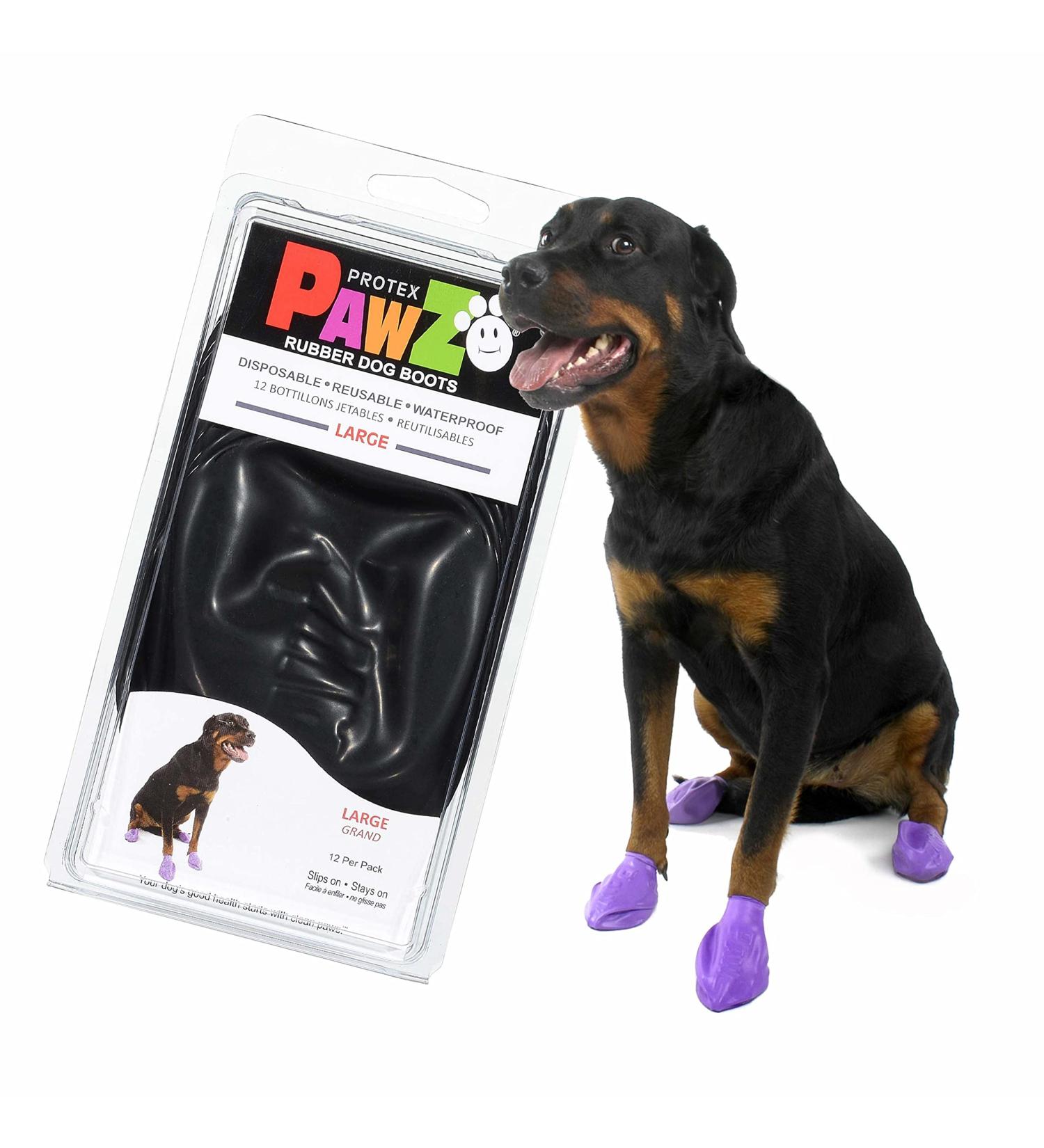 PAWZ PAWB-L Dog Boots - Black Large (1 Pack) | Durable Waterproof Pet Footwear for All Seasons - Buy Online on GoSupps.com