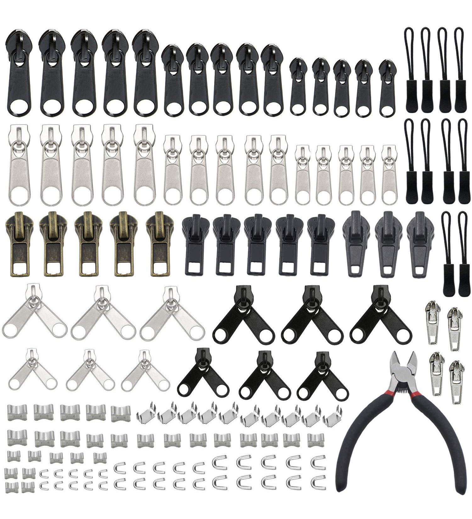 YaHoGa 143 PCS Zipper Repair Kit with Install Plier - Ideal for Bags, Jackets, Tents, Backpacks, Sleeping Bags - Buy Online on GoSupps.com