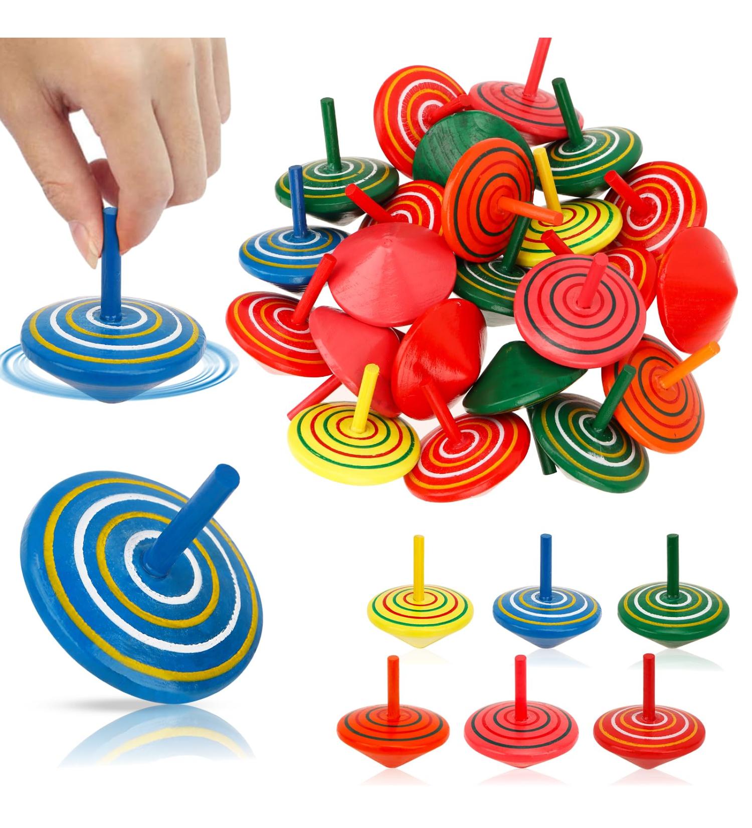 30 Colorful Wooden Circle Toys for Kids | Party Bag Fillers & Birthday Gifts - Buy Online on GoSupps.com