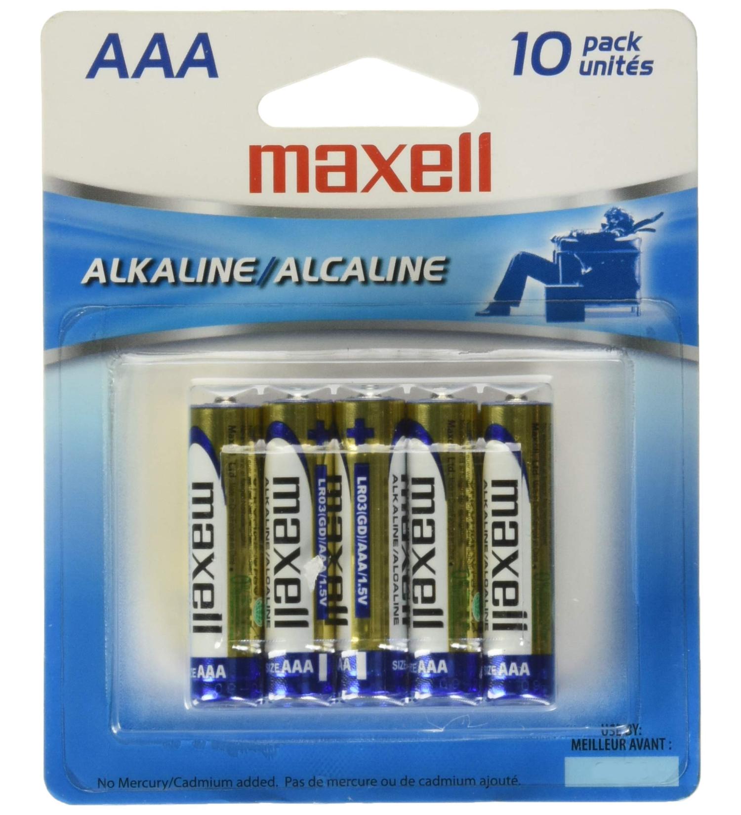 Maxell AAA Alkaline Battery 10-Pack | Long Lasting Reliable & High Compatibility - International Shipping - Buy Online on GoSupps.com