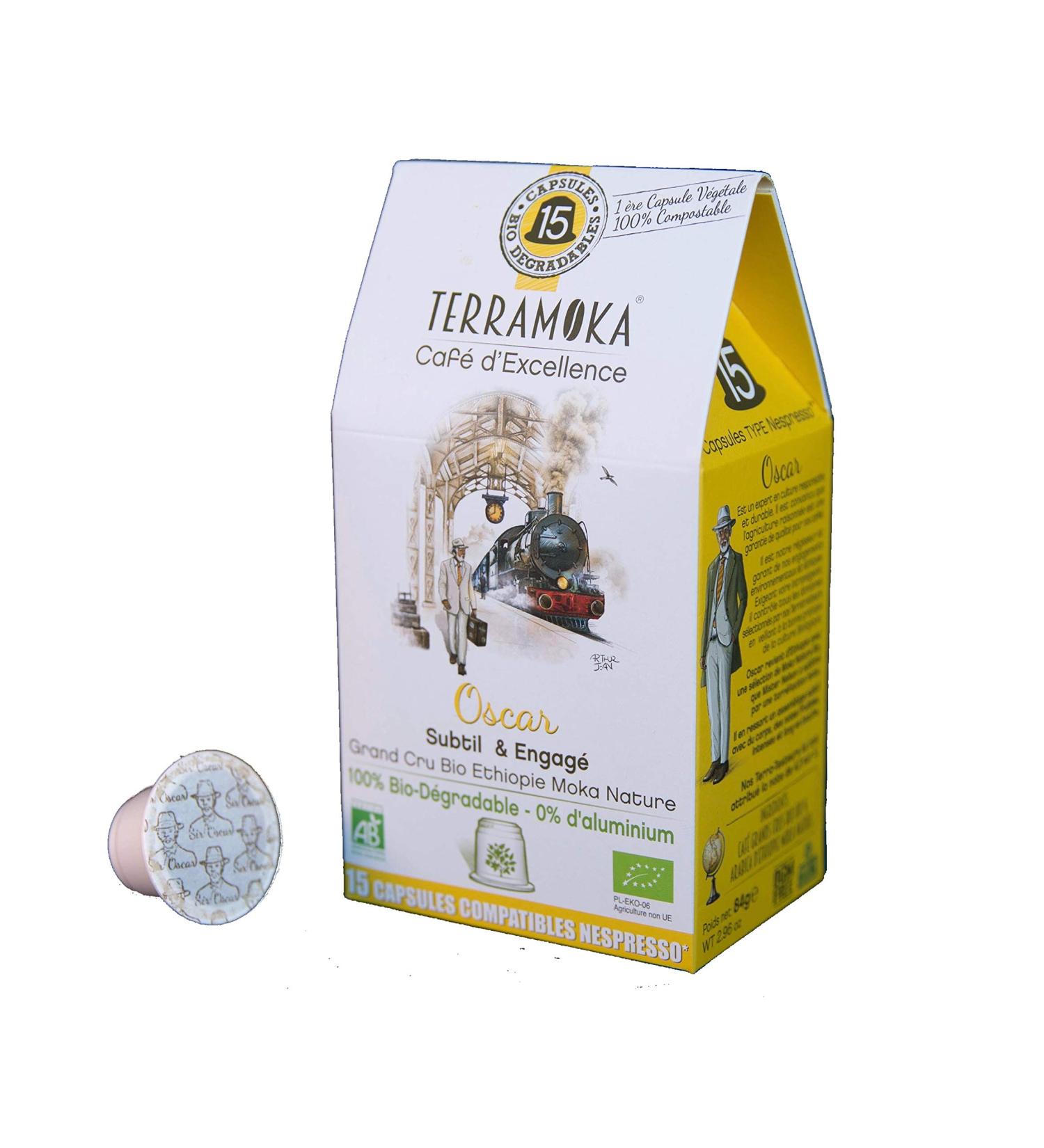 Organic coffee capsules 100 percent Arabica from Ethiopia - Oscar - Terramoka