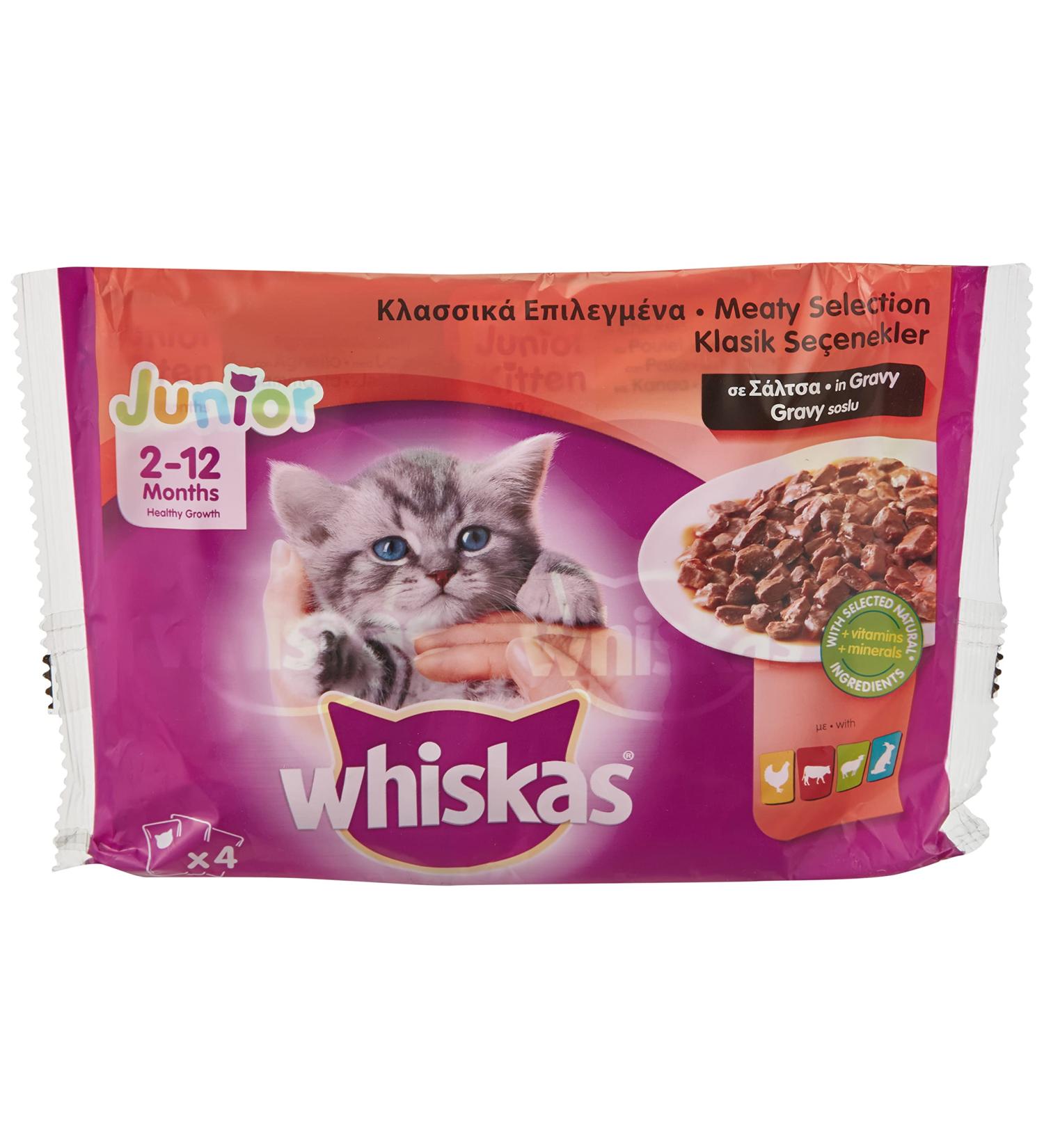 whiskas Multipack Food in the selection of Junior Cats Gelatin Meat (4 Bags x 100g) - Buy Online on GoSupps.com
