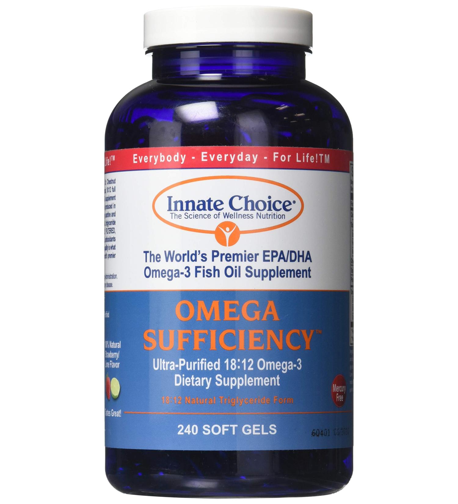 Innate Choice Omega Sufficiency Fish Oil Capsules - Strawberry Lime (240 Capsules) - Buy Online on GoSupps.com
