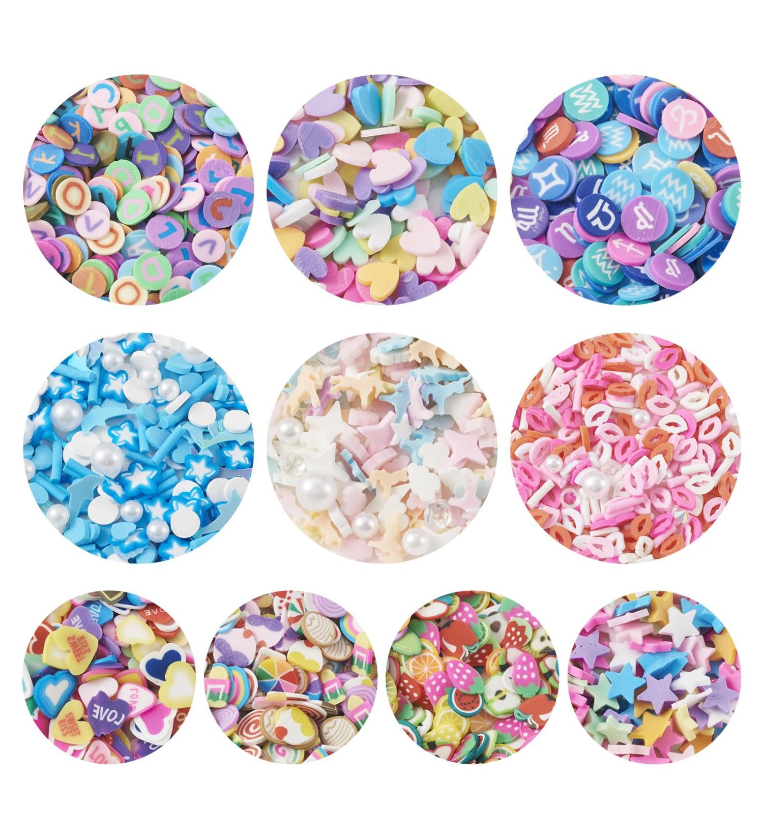 Handmade Polymer Clay Cabochons - 70G Box of 10 Styles for DIY Nail Art & Craft Accessories - Buy Online on GoSupps.com