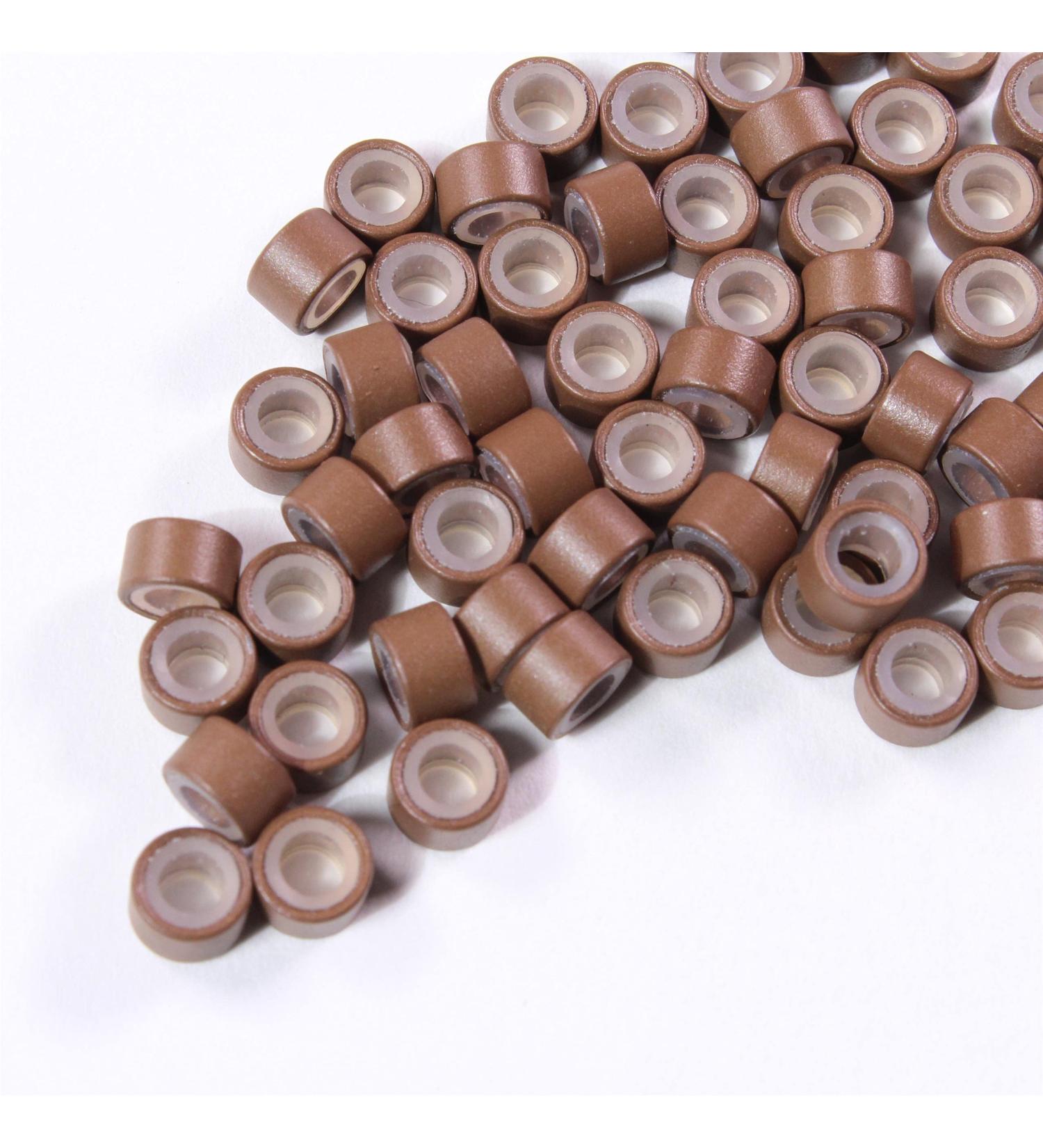 Hair2Heart Microring Silicone for Real Hair Extensions - Gentle Fastening - #6 Light Brown - 100 Pieces of 1g I-Tips & Loops - Buy Online on GoSupps.com