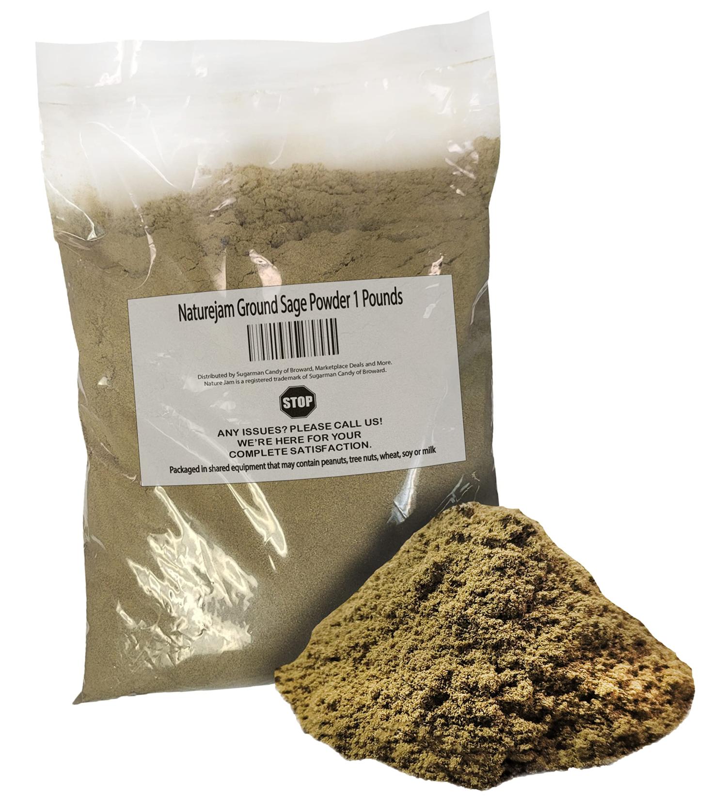 Naturejam Ground Sage Powder 1lb - 100% Natural Culinary Grade Dried Leaves - Food Grade Herb Seasoning - Buy Online on GoSupps.com