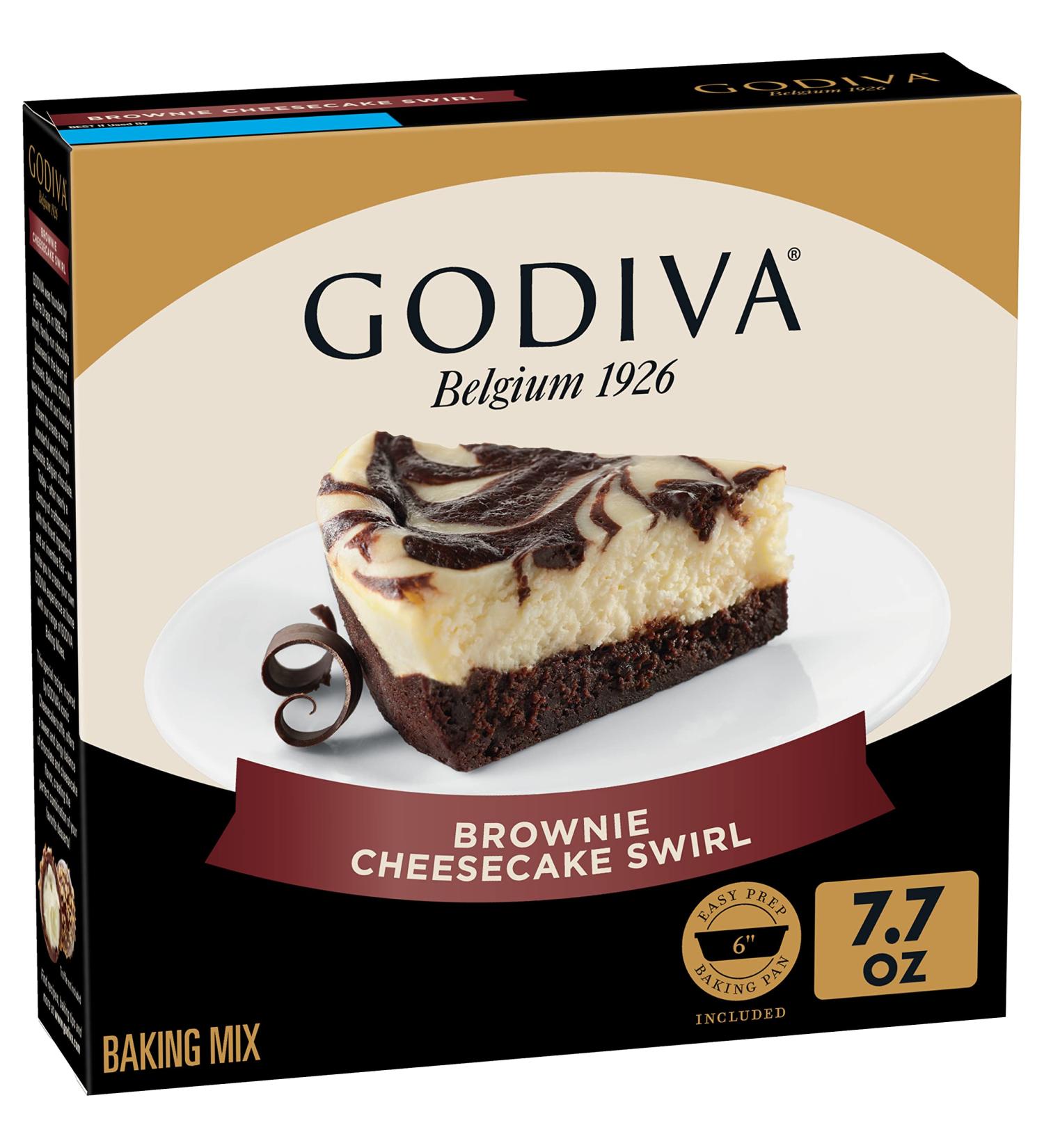 Godiva Brownie Cheesecake Swirl Cake Mix 7.7 oz - Decadent Dessert Mix - Buy Online on GoSupps.com