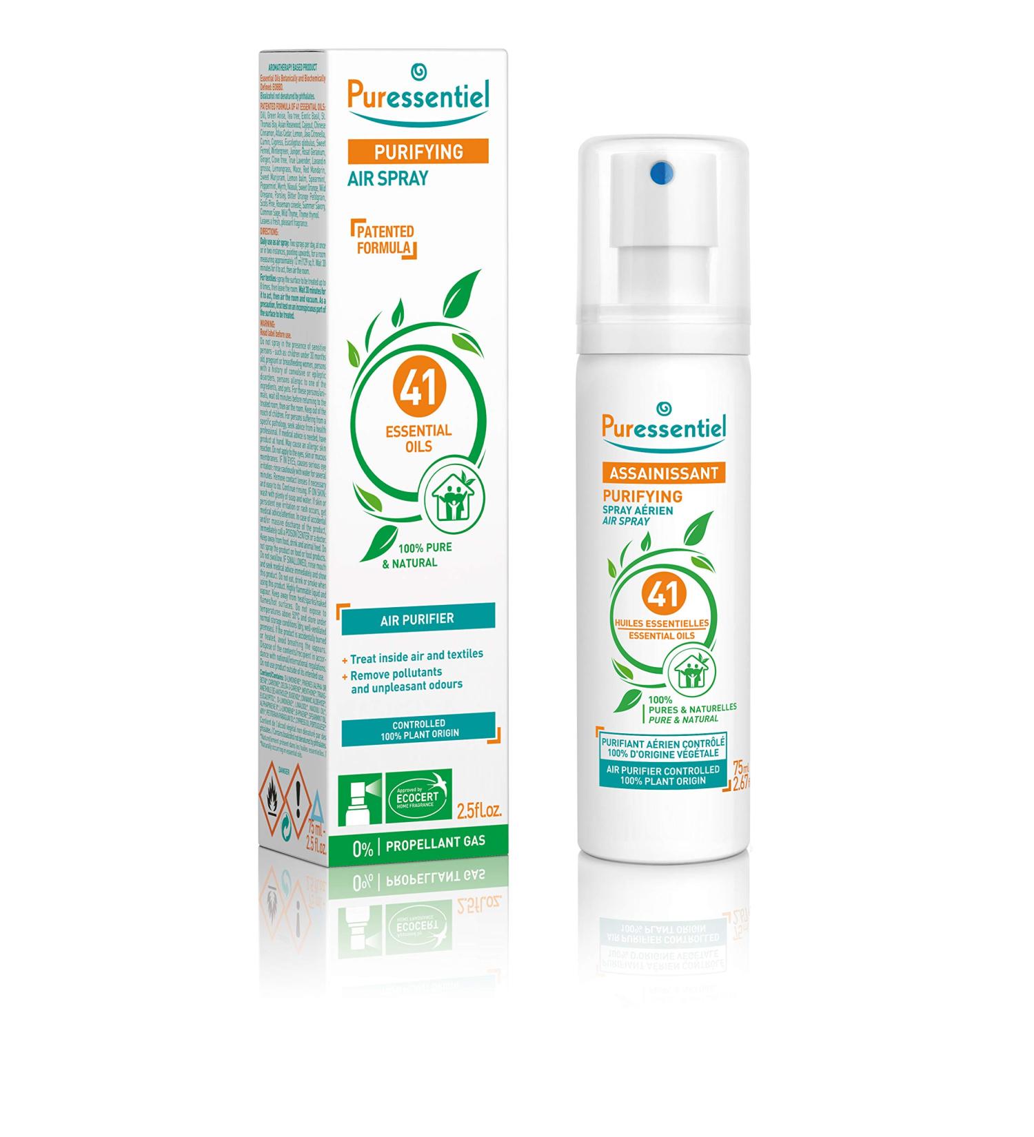 Buy PURESSENTIEL Purifying Essential Oil Spray 75 ML - Natural Aromatherapy for Home & Travel | International Shipping Available - Buy Online on GoSupps.com